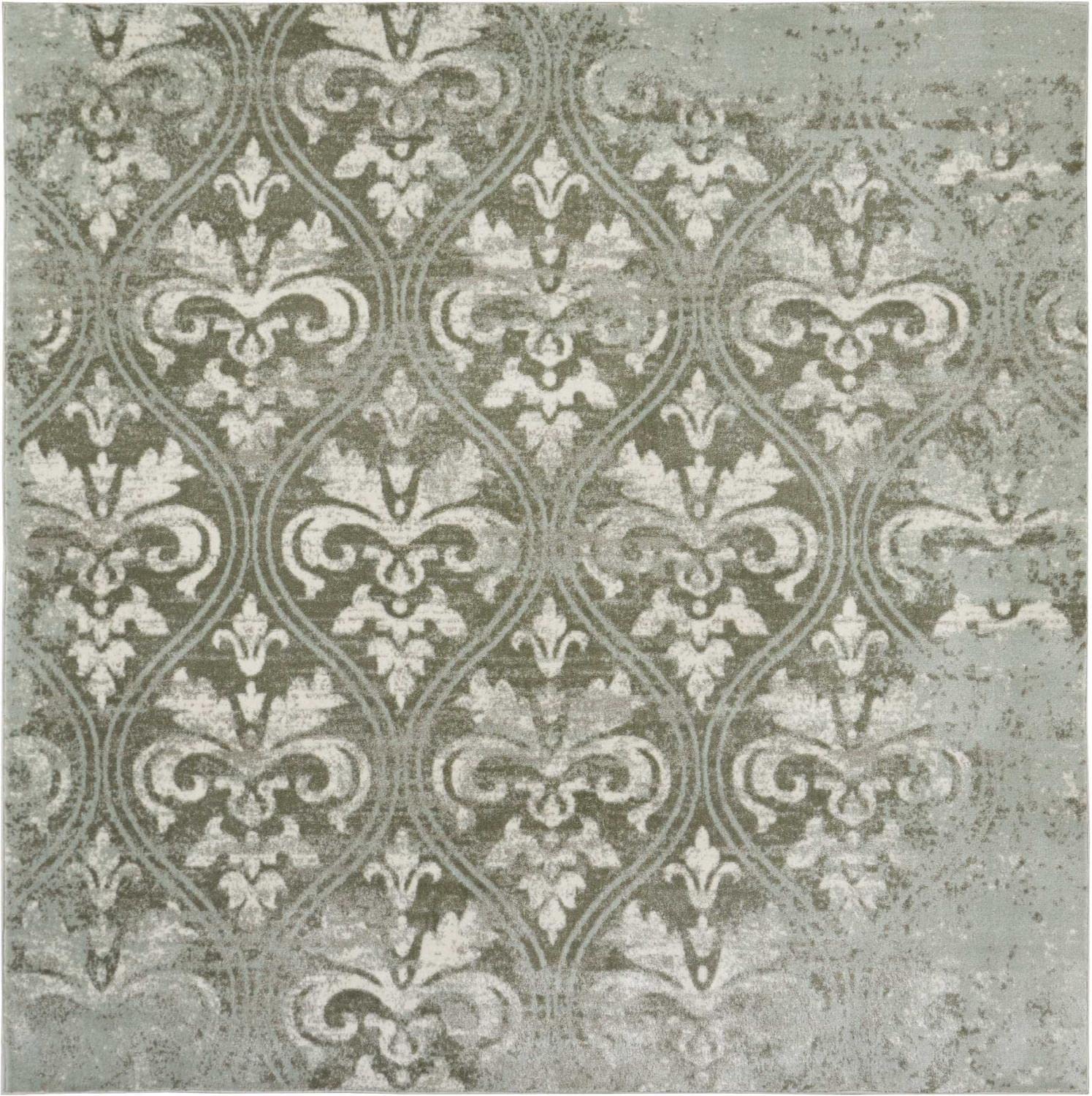Nourison Euphoria Vintage Grey 8' x 8' Square Area Rug - Easy to Clean, Non-Shedding, Soft & Durable - Perfect for Bedroom, Living Room, Dining Room & Kitchen Decor
