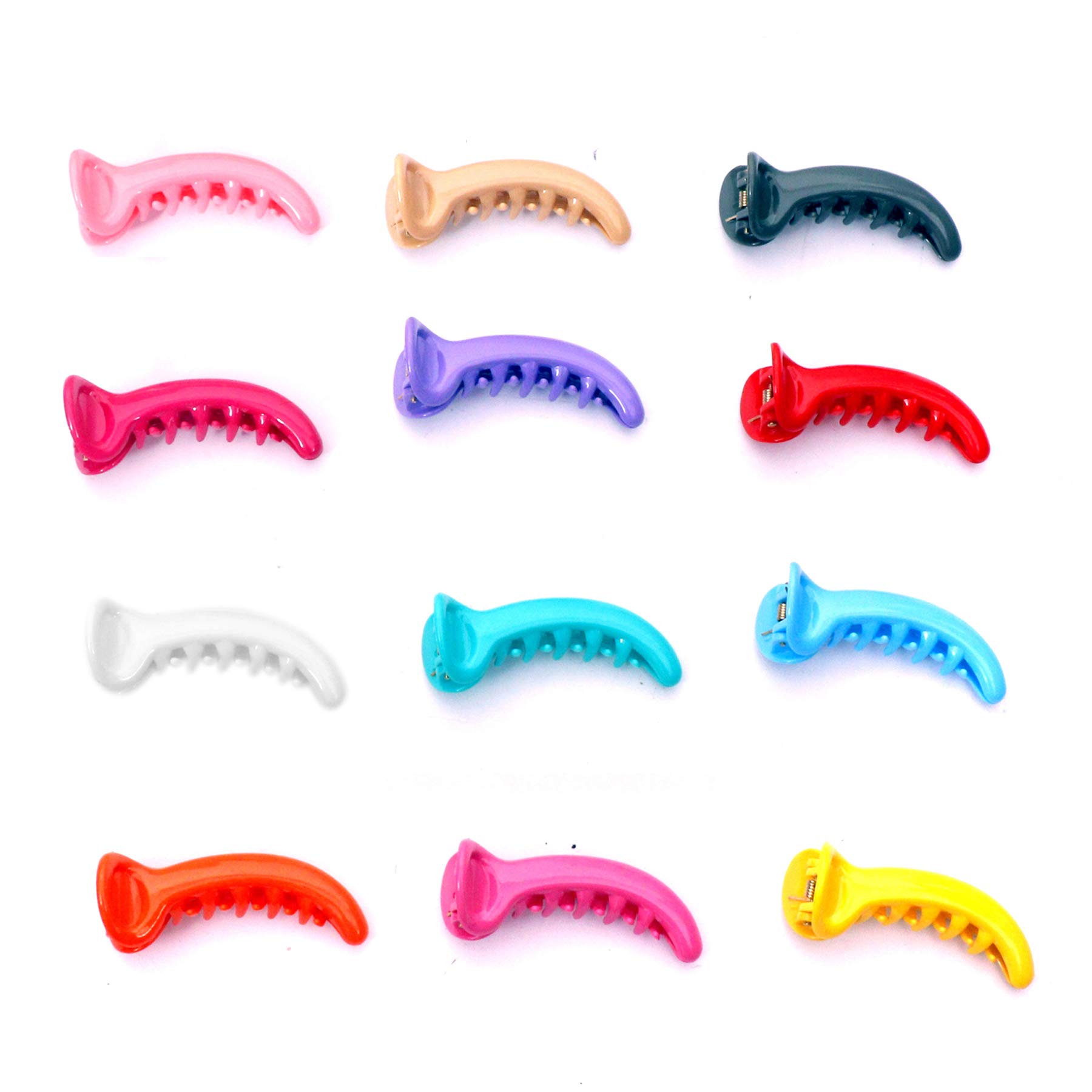 Shivarth Multi-Color Plastic Hair Clips for Girls & Women - 12 Piece Hair Accessories Set for School, Party, and Everyday Use