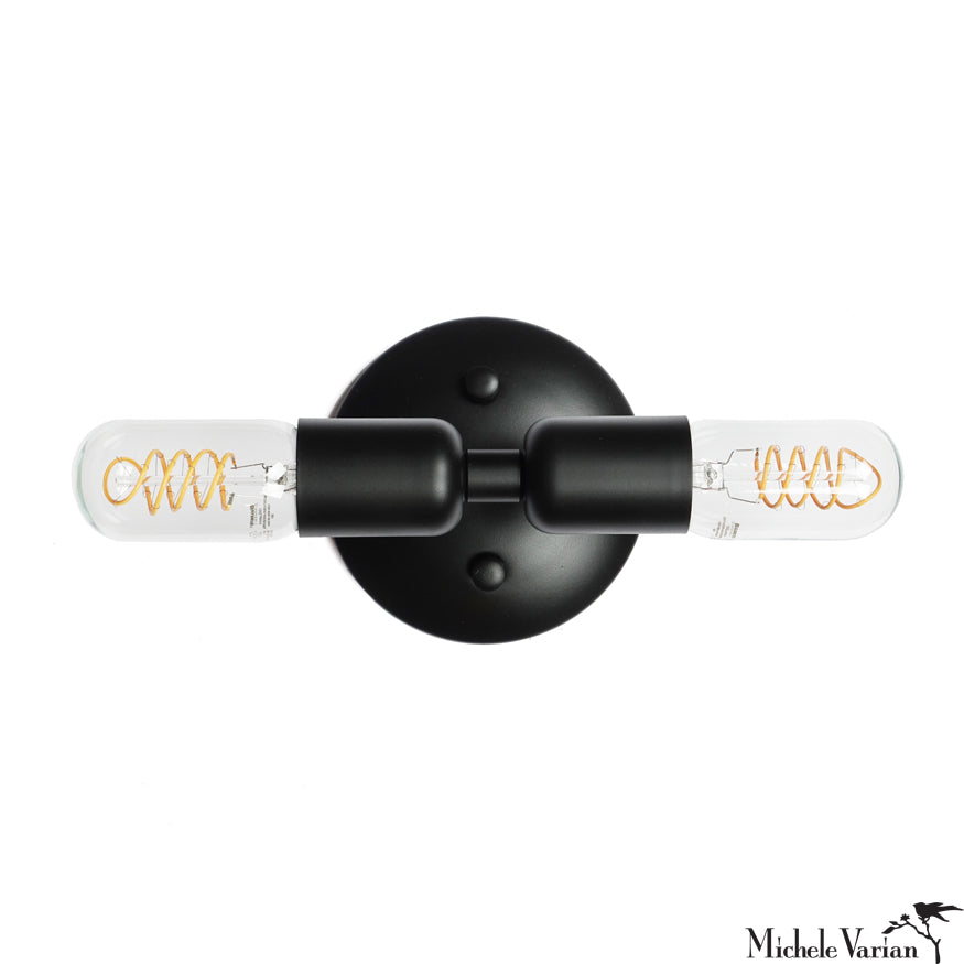 Black Two Way Sconce Light - Modern Wall Mounted Lighting Fixture for Bedroom, Hallway & Living Room | Dimmable LED Wall Sconce with Adjustable Arms