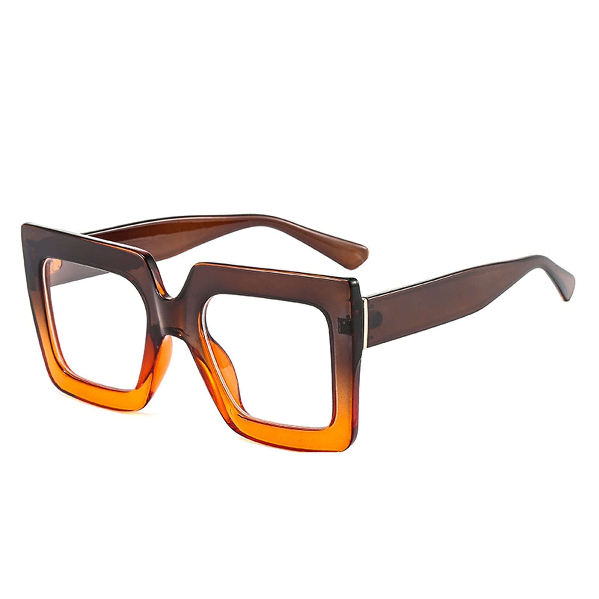 Bullabulling Oversized Square Anti-Blue Light Reading Glasses - Colorful Gradient Cat Eye Fashion Eyewear for Women & Men - Reduce Eye Strain, Perfect for Computer Work, Reading & Screen Time