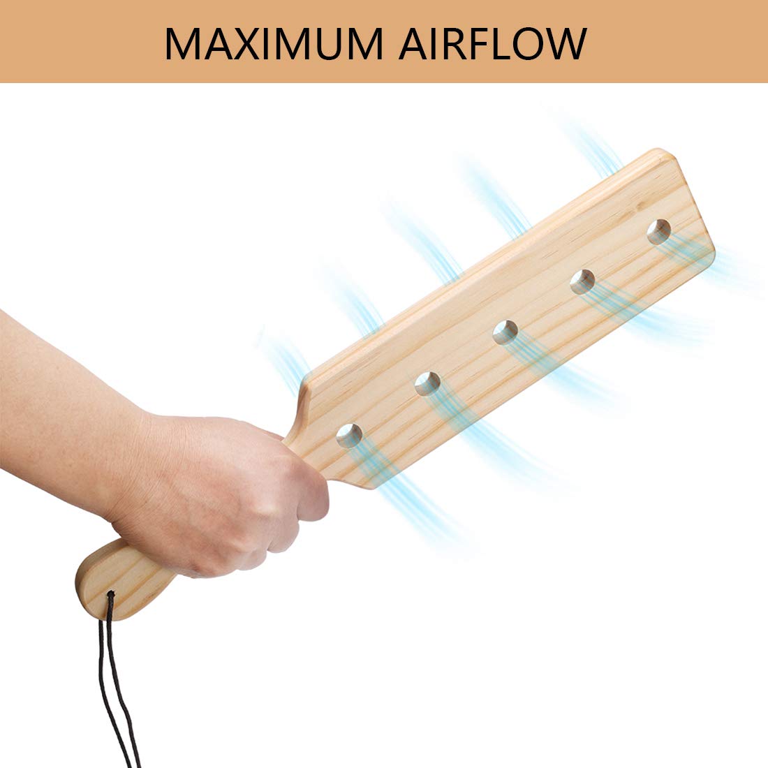 14 Inch Wooden Spanking Paddle for Adults - BDSM Sex Toy with 5 Airflow Holes - Perfect for Sensual Play, Spanking Games & Couples Bonding