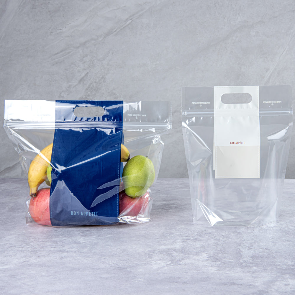 Clear Plastic Gusset Zipper Bags with Handles - 12.5
