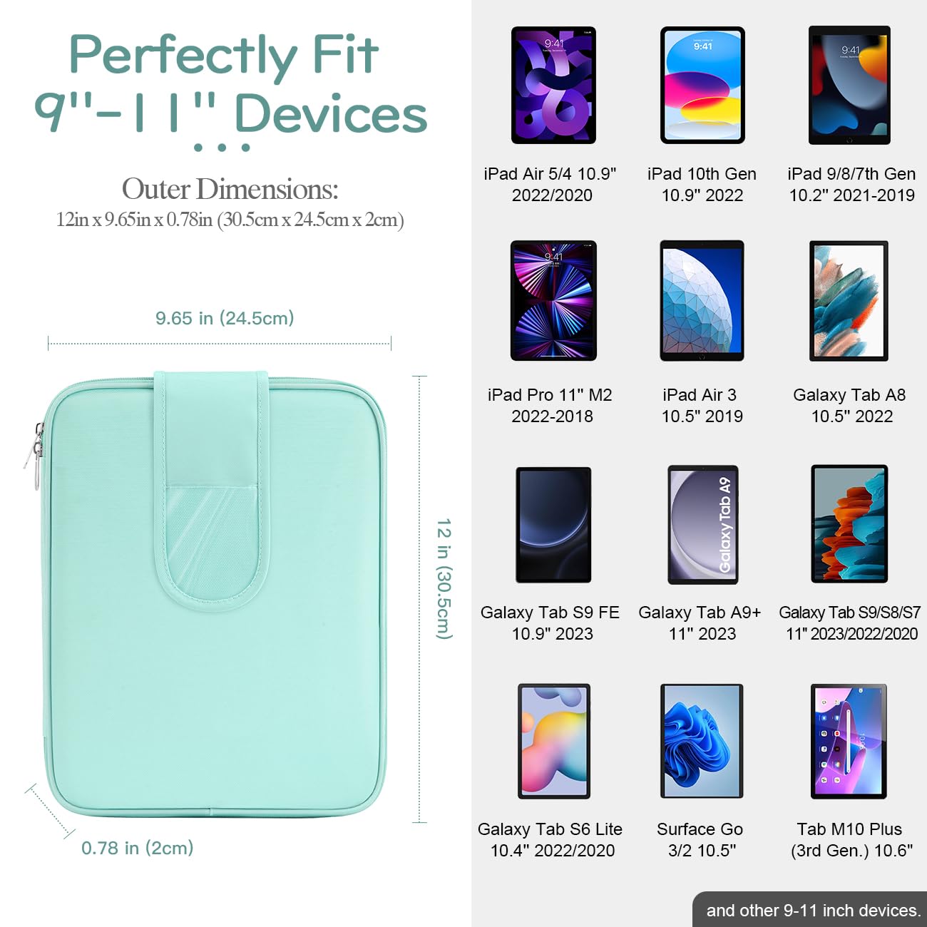 Dadanism 9-11 Inch Tablet Sleeve Case for iPad 10th Gen 10.9
