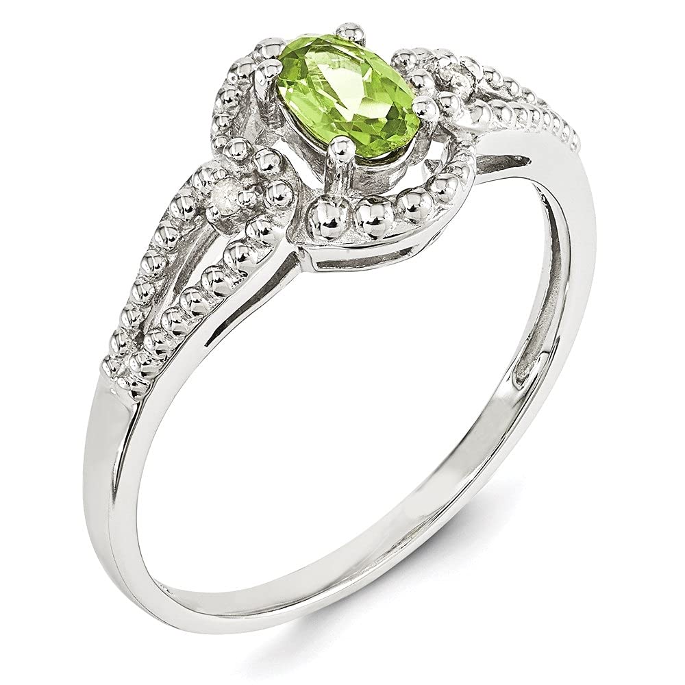 0.59ct Oval Cut Peridot & Diamond Accent Engagement Ring - 14K Gold Wedding Band for Women, Perfect Proposal Gift for Anniversary & Valentine's Day