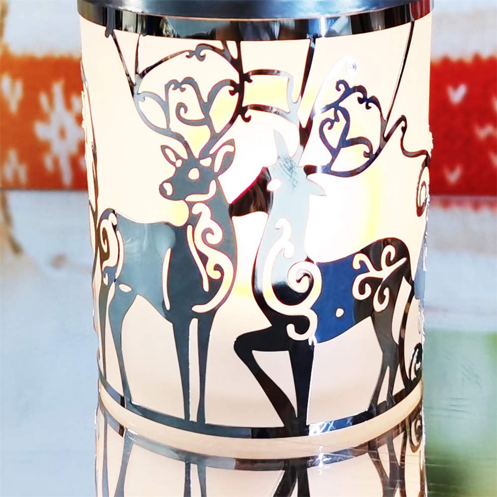 Rotating Carousel Candle Holder - Spinning Metal Tea Light Candlestick for Home Decor (Silver Reindeer Design) | Perfect for Christmas Decorations, Wedding Centerpieces & Cozy Ambiance