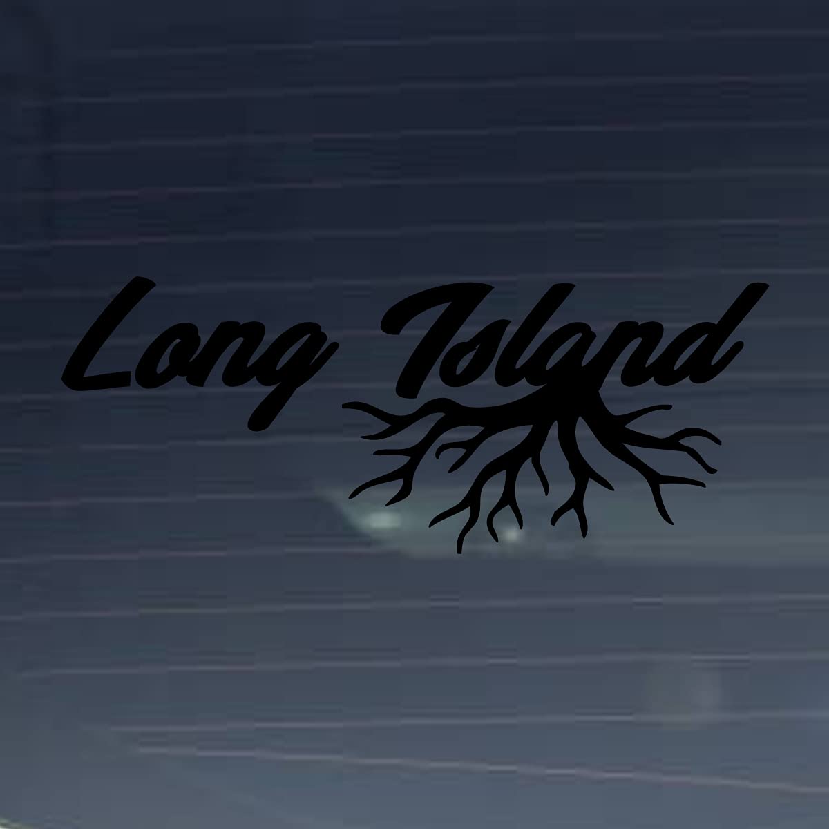 Long Island New York Roots Hometown City 6-Inch Black Vinyl Decal - Milk Mug Design for Home Decor, Office & Car Window Stickers