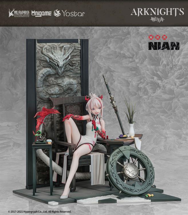 AniGame 1/7 Arknights Nian (Unfettered Freedom Ver.) Anime Collectible Figure - Perfect for Gaming Rooms, Anime Collections & Gift Giving