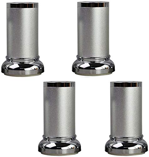 YIWANGO Adjustable Metal Sofa Legs - 6 Inch (15 cm) Aluminum Alloy Furniture Feet with Mounting Hardware, Set of 4 - Silver | Perfect for Living Room Couches, Sectionals & DIY Furniture Upgrades