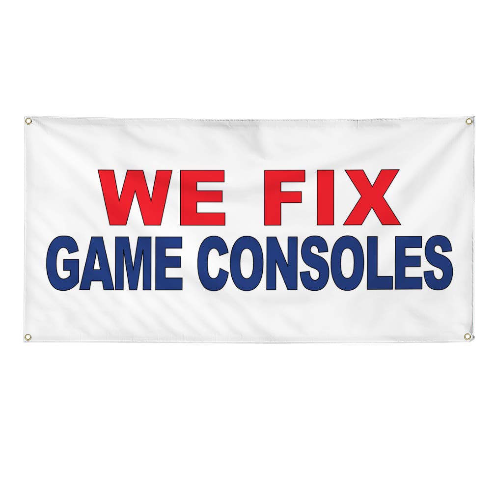 Durable Vinyl Banner 60x144 Inches - Weatherproof Outdoor Business & Industrial Yard Signs with 10 Grommets (Multiple Sizes Available) - Perfect for Advertising, Events, and Game Console Repair Shops