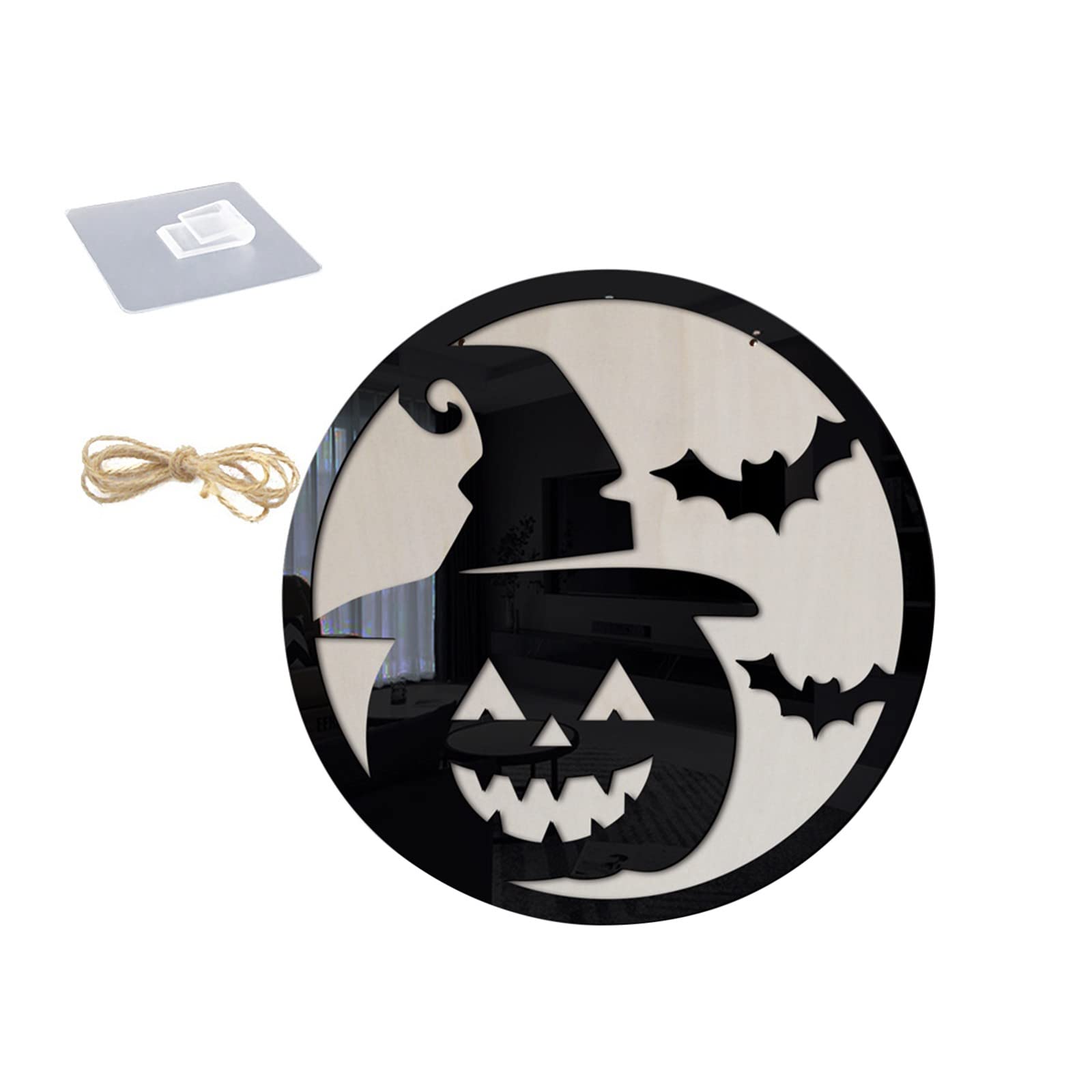 KELINFONG Wooden Letter C - Halloween Decorations for Front Door, Farmhouse Style Welcome Sign, Door Hangers & Wreath - Perfect for Halloween Party, Home Decor & Seasonal Display (D, One Size)