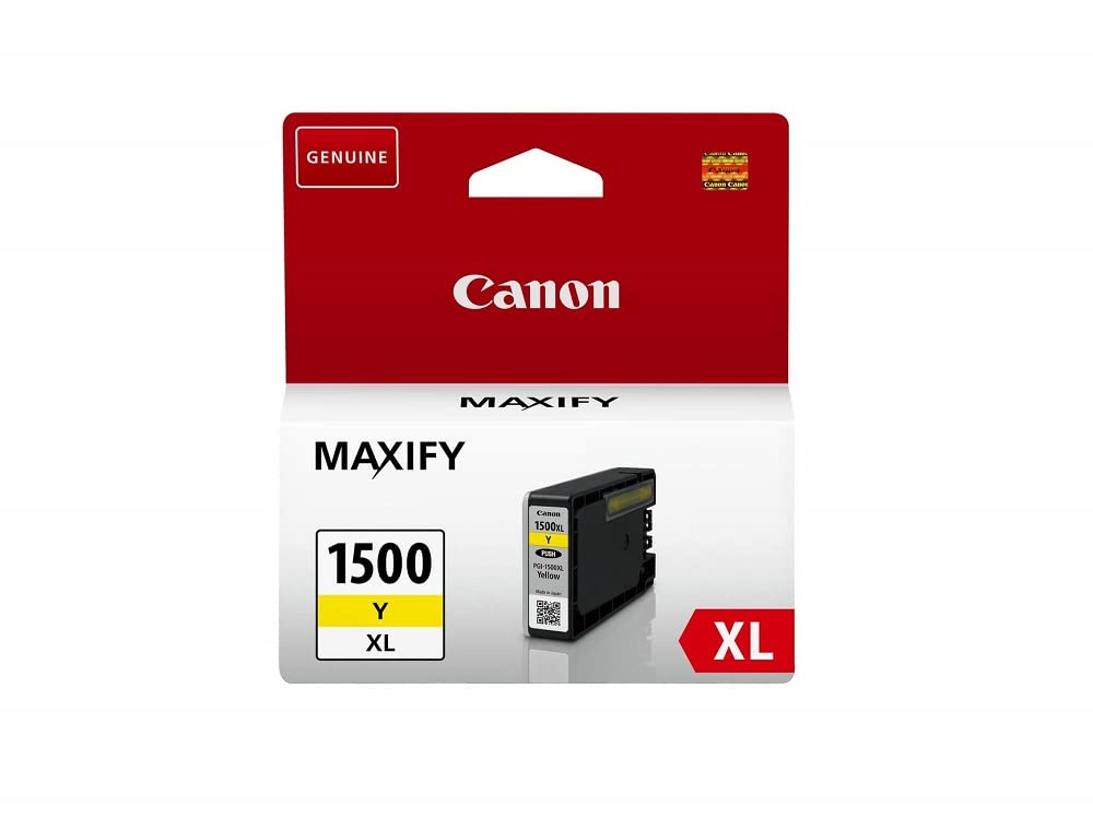 Original Canon PGI-1500 XL Yellow Ink Cartridge (12ml) for MAXIFY Printers - High-Quality Printing for Home & Office Documents, Photos & Crafts