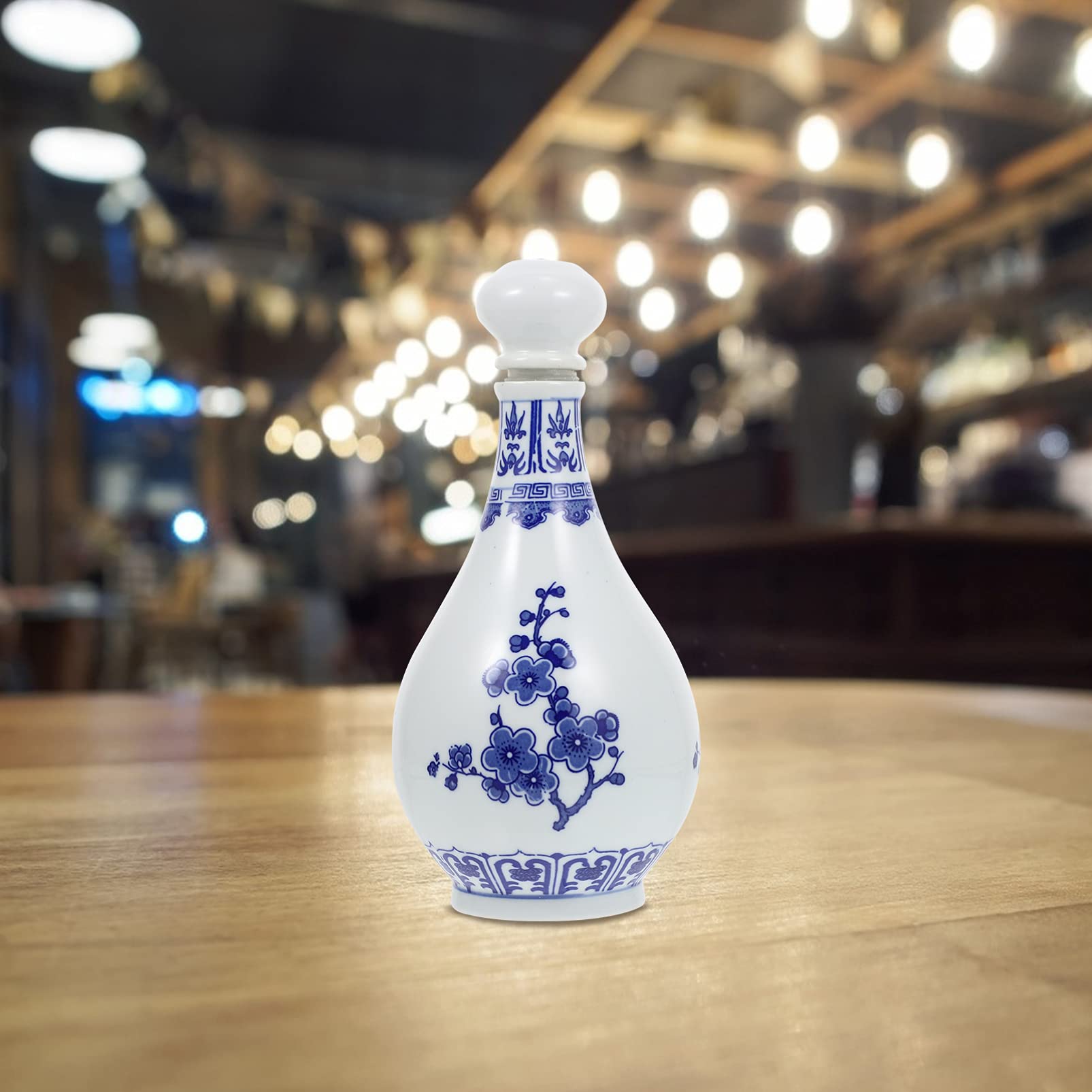 Premium Ceramic Sake Carafe - Hot & Cold Serving Bottle for Japanese Plum Wine, Beer, Juice & Milk | Elegant Plum Blossom Design | Perfect for Home Entertaining, Sake Tasting & Brewing