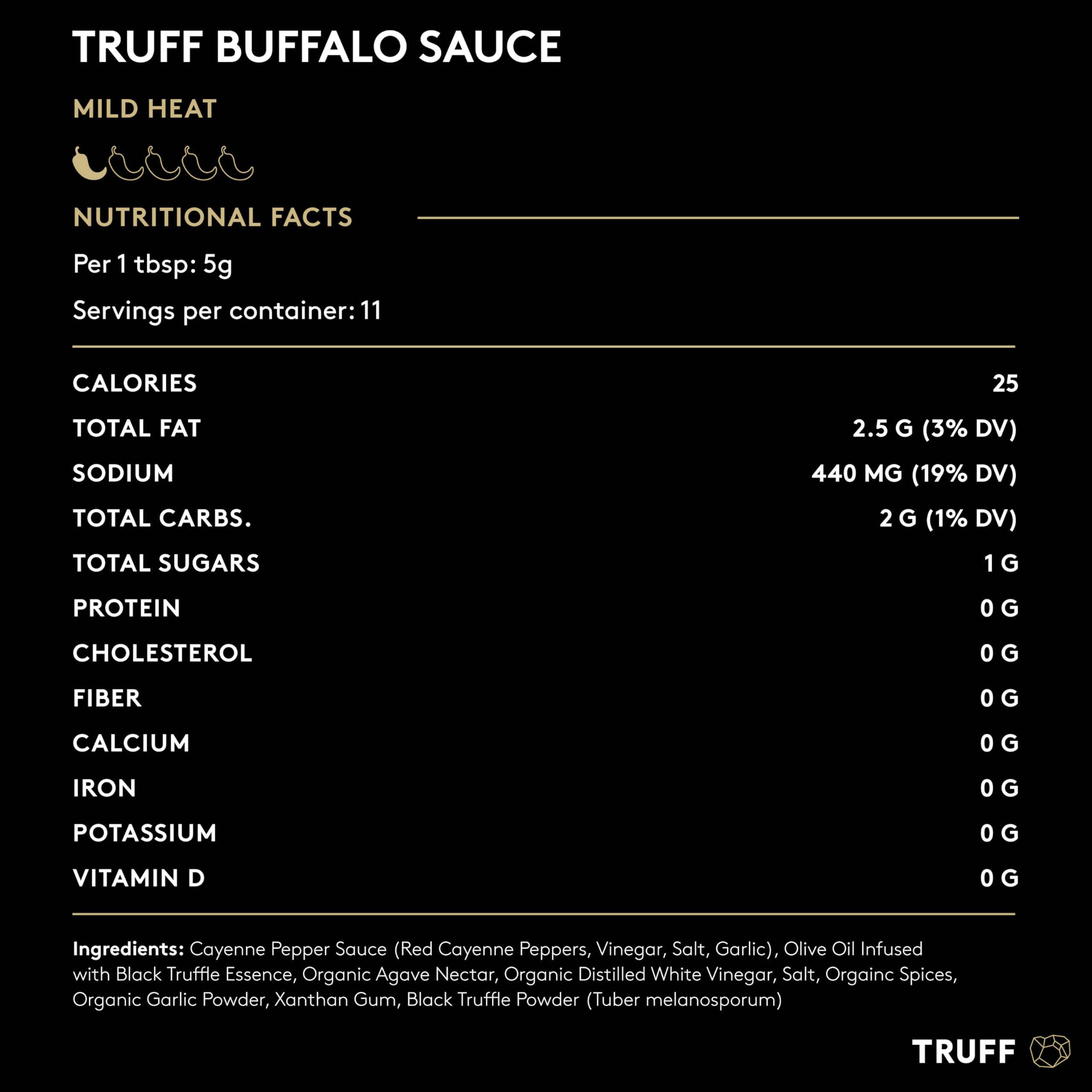 TRUFF Buffalo Hot Sauce - Premium Gourmet Sauce with Red Cayenne Peppers, Black Truffle Oil & Agave Nectar | Unique Flavor Experience | 6 oz Bottle | Perfect for Wings, Pizza, Burgers & Gourmet Cooking