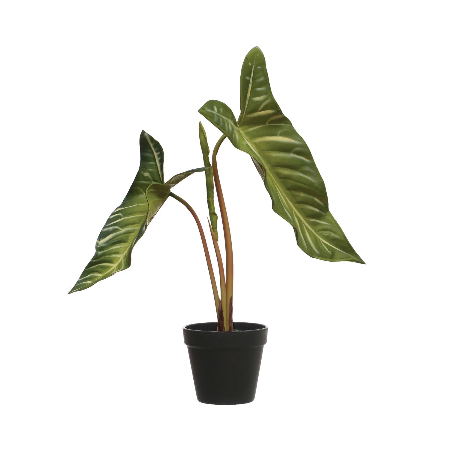 Artificial Potted Elephant Ear Plant - Realistic Indoor/Outdoor Decor for Home, Office, and Garden