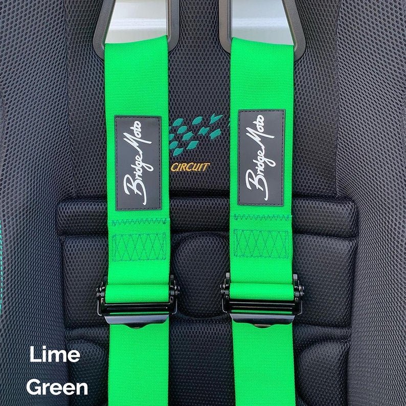 Bridgemoto SFI Approved 4 Point & 5 Point Racing Harness with Cam Lock - High Performance Safety Harness for Motorsports, Drifting, and Track Racing