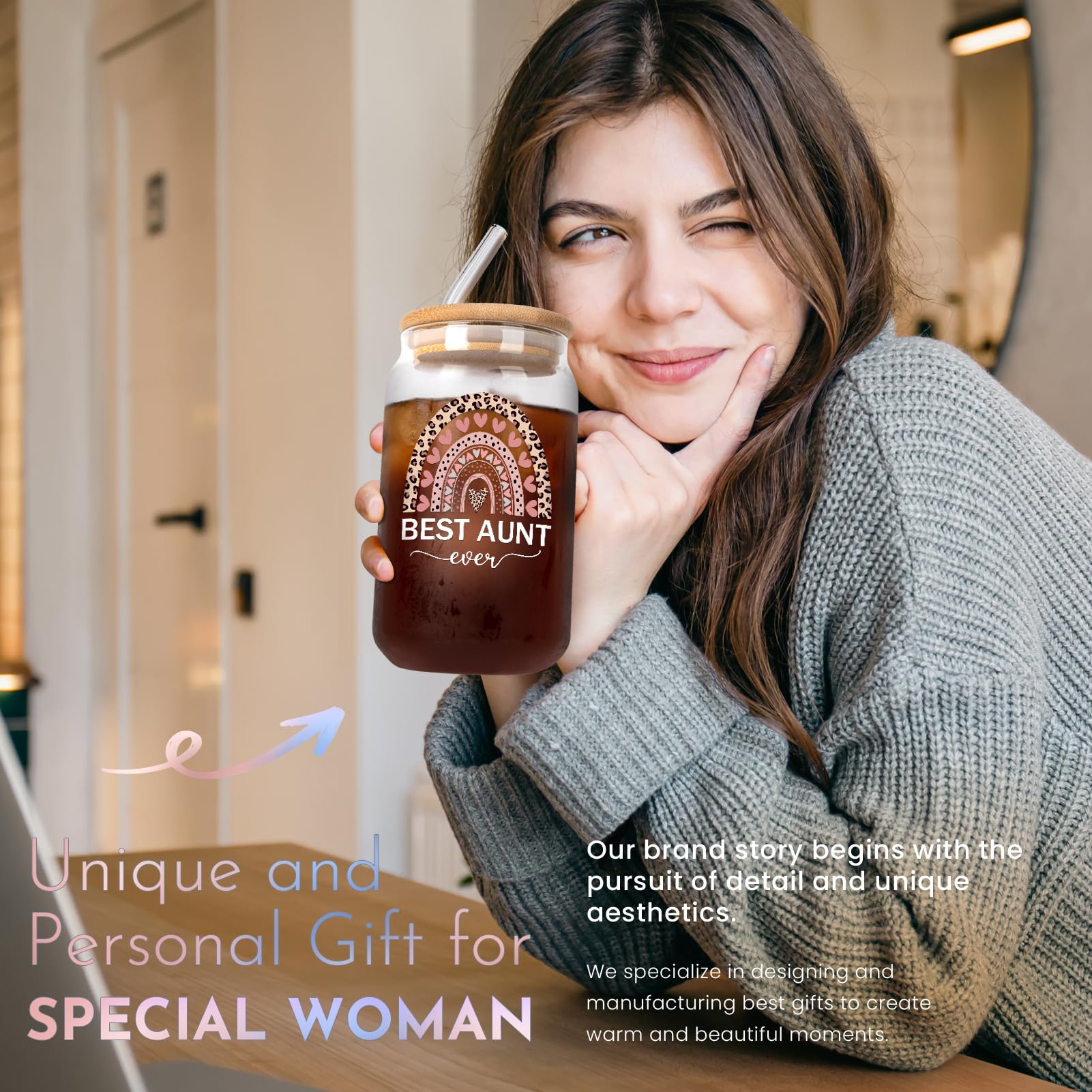 Best Aunt Ever Gifts - Funny & Thoughtful Birthday & Mother's Day Presents for Auntie from Niece - 16oz Insulated Tumbler - Perfect for Coffee, Tea & Daily Use at Home or Office