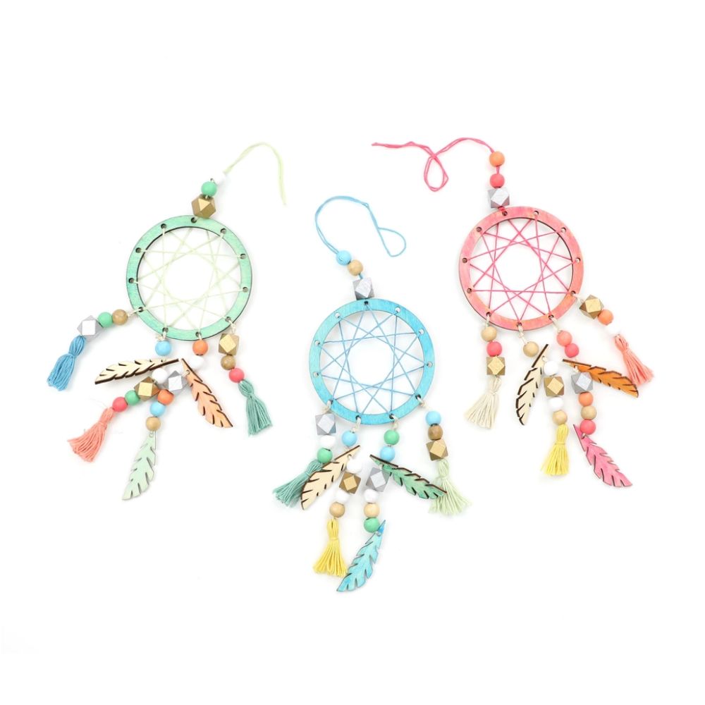 DIY Cotton Twist Dreamcatcher Craft Kit - Handmade Boho Wall Hanging Decor for Bedroom, Nursery & Home - Perfect for Arts & Crafts, Gifts & Boho Room Decor