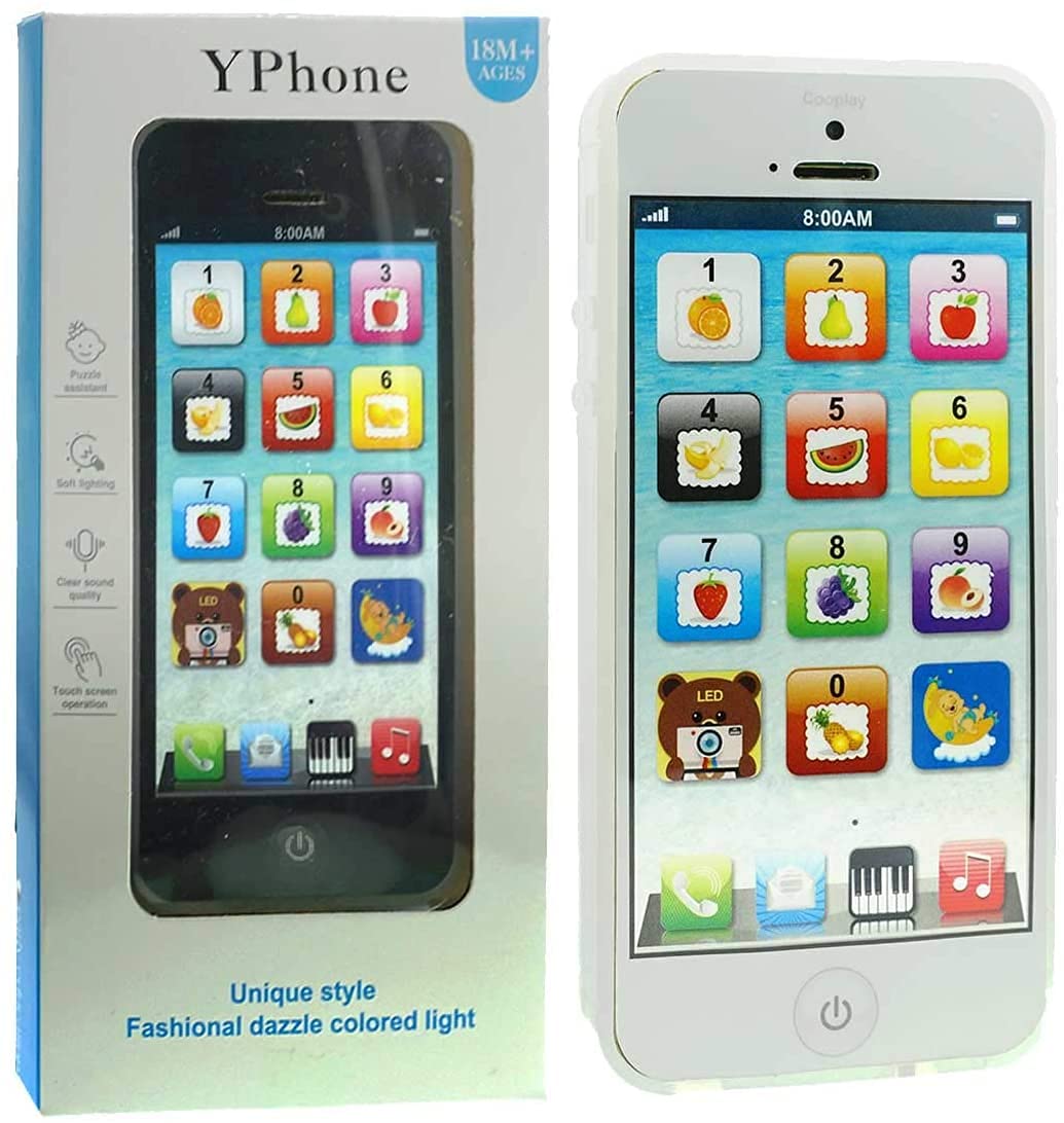 1 Pc Kids Learning Toy Play Cell Phone with USB Rechargeable - Educational Pretend Phone for Toddlers, Perfect for Role Play & Early Learning at Home or School