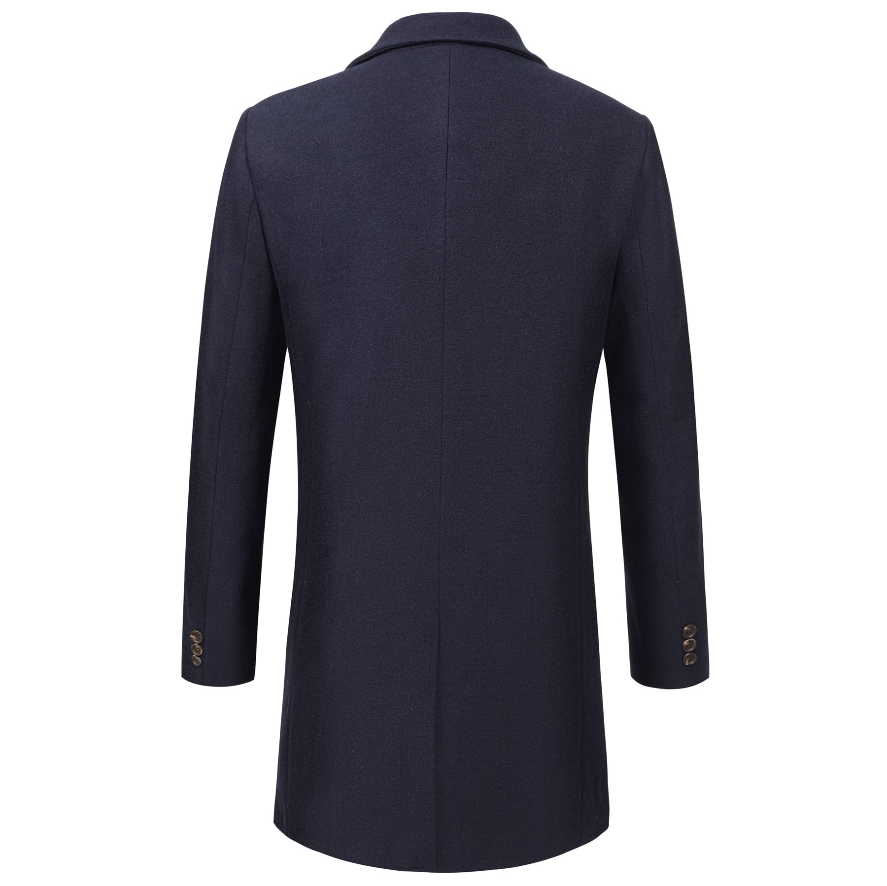 WULFUL Men's Slim Fit Wool Trench Coat - Warm Winter Overcoat for Business, Office & Formal Occasions