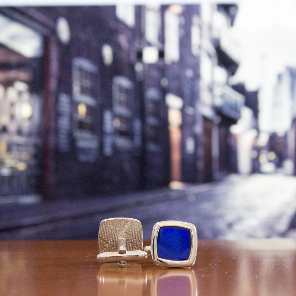 KingCuffs Enameled Square Cufflinks for Men - Elegant Dress Accessories for Weddings, Business & Formal Events | Stainless Steel Luxury Cuff Links