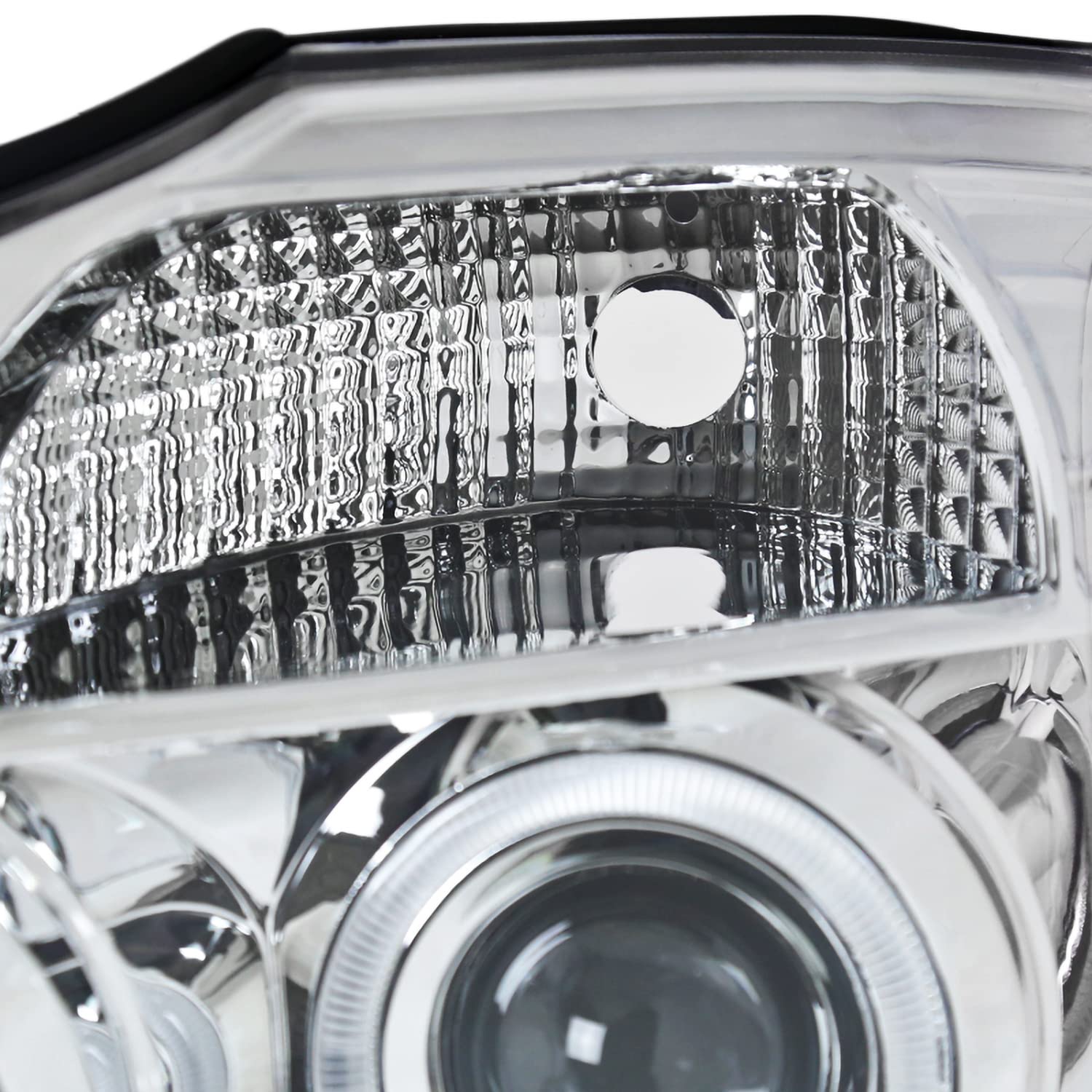 Spec-D Tuning Halo LED Projector Black Headlights + White LED Fog Lights - Compatible with Nissan Armada (Left & Right Pair) | Durable Headlamp Assembly for Off-Roading, Night Driving & Custom Car Upgrades