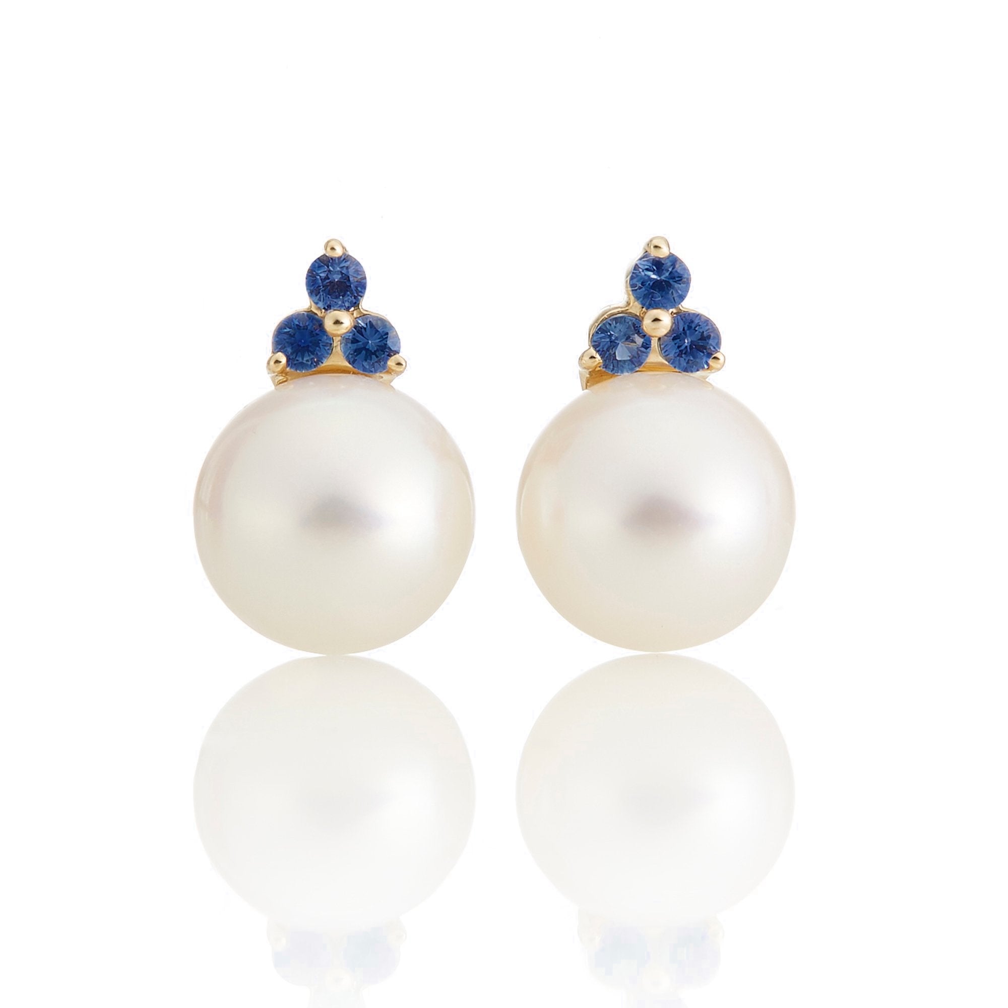 Elegant Madison Pearl & Sapphire Earrings for Women – Perfect for Weddings, Parties & Special Occasions