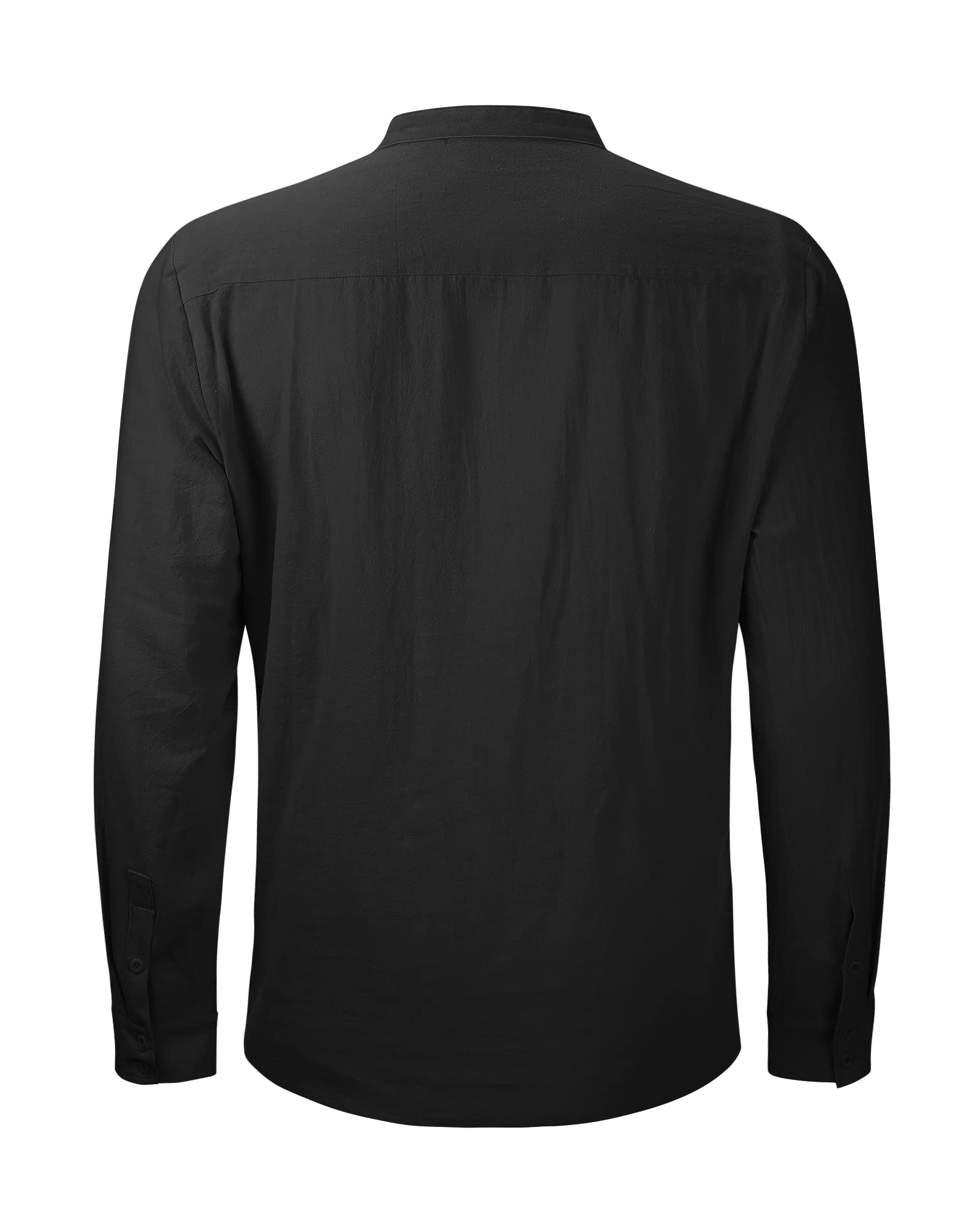 Men's Long Sleeve Casual Cotton Shirt - Solid Color Henley Top for Beach, Yoga & Everyday Wear | Breathable Comfort Fit for Men