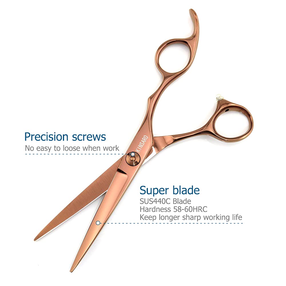 Professional 6 Inch Hair Cutting Shears - 440C Stainless Steel Barber Scissors with Convex Edge for Precision Haircuts | KINSARO Salon & Home Use Hairdressing Shears