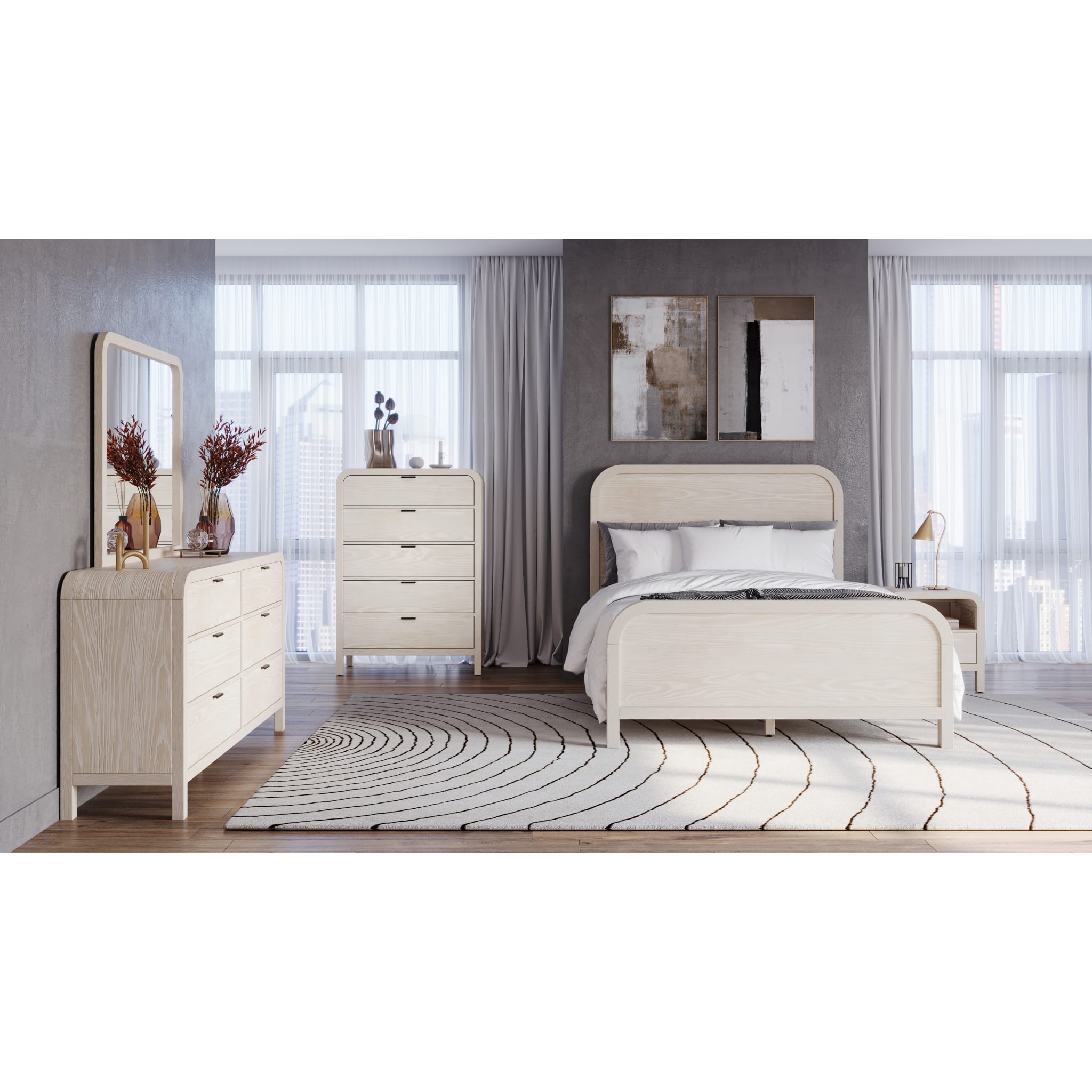 Drake Solid Wood Platform Bed Frame - Queen Size, Modern Minimalist Design, Sturdy & Durable for Bedroom - Perfect for Small Spaces, Guest Rooms & Loft Apartments