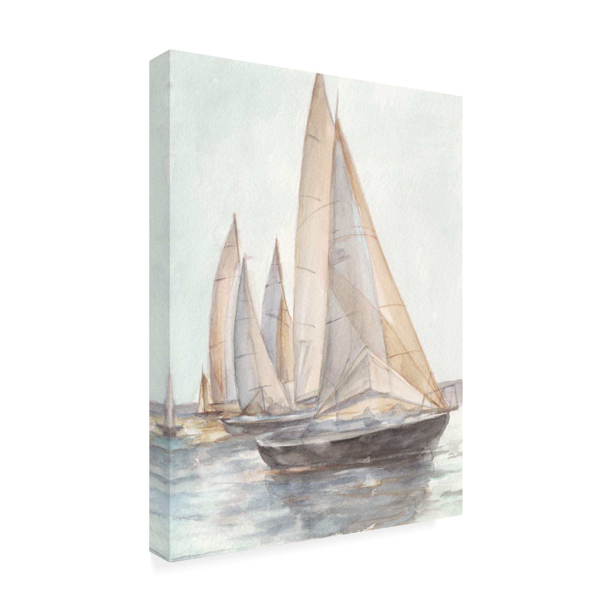 Trademark Fine Art 35x47 Plain Air Sailboats II by Ethan Harper - Coastal & Nautical Wall Decor for Living Room, Bedroom, or Office