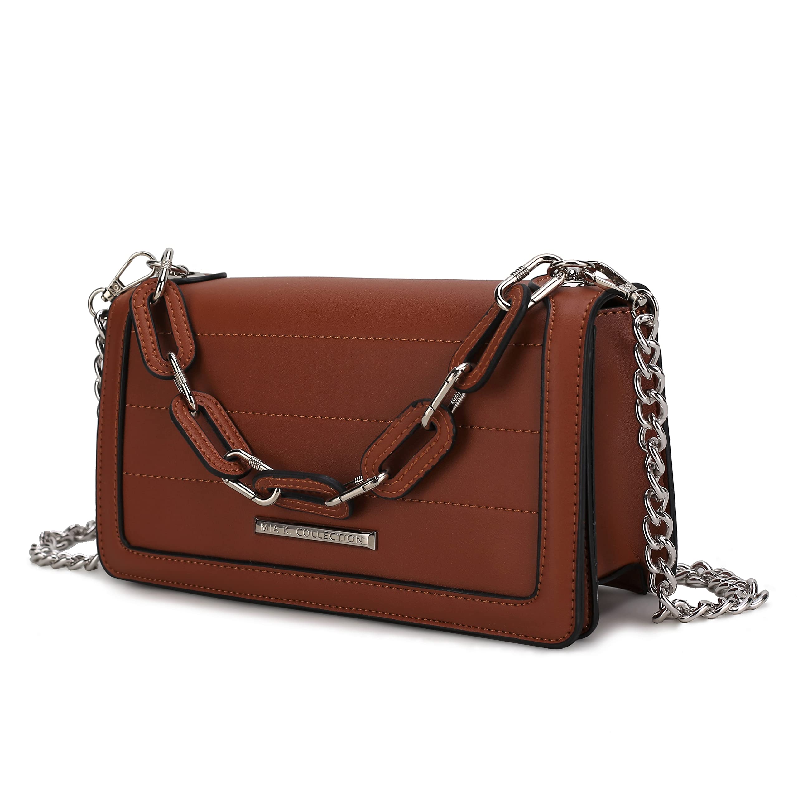MKF Women's Crossbody Bag - PU Leather Messenger Purse with Shoulder Strap for Daily Use
