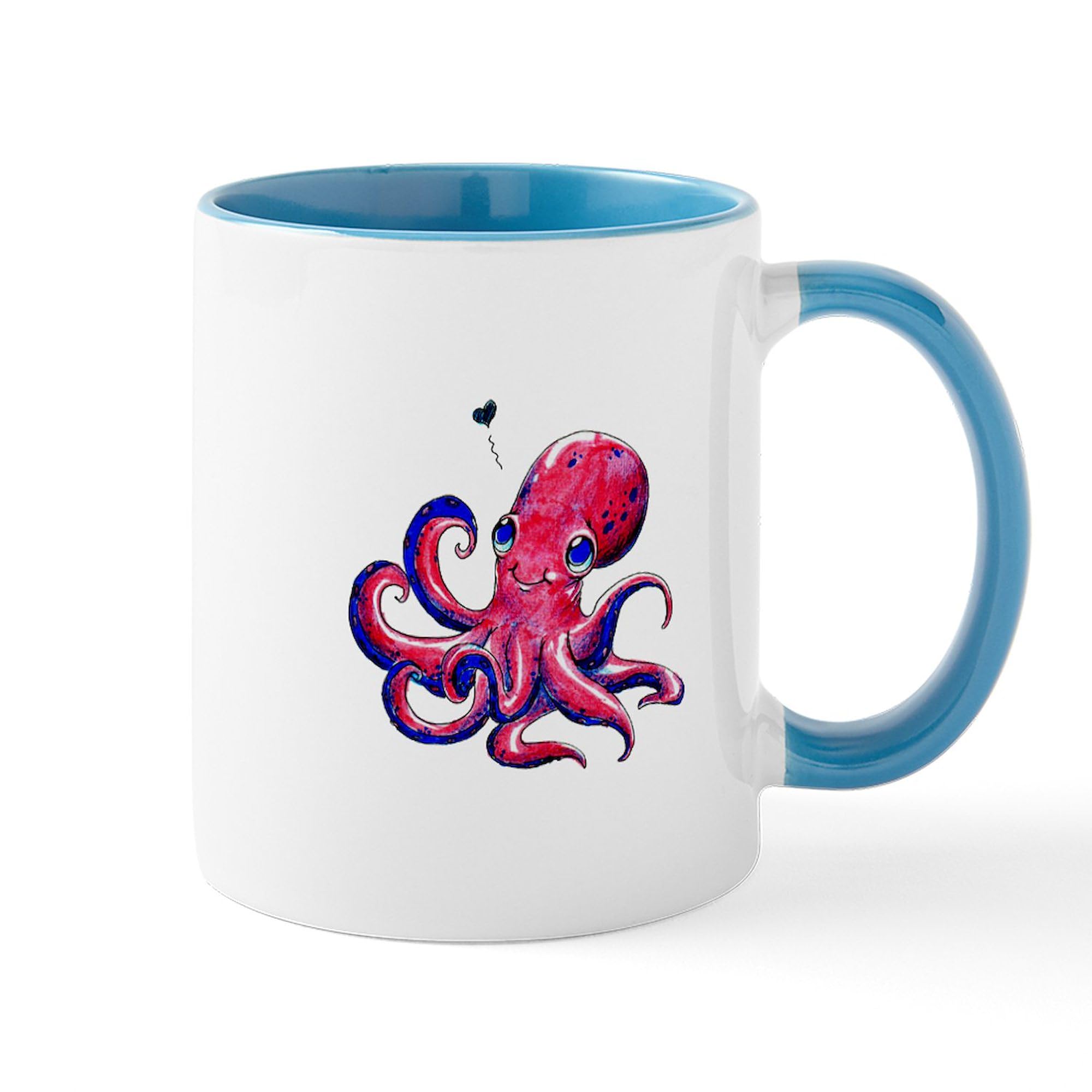 Squid Love 11 oz (325 ml) Ceramic Coffee Mug - Perfect for Tea, Hot Chocolate & Office Use - Cute Gift for Coffee Lovers