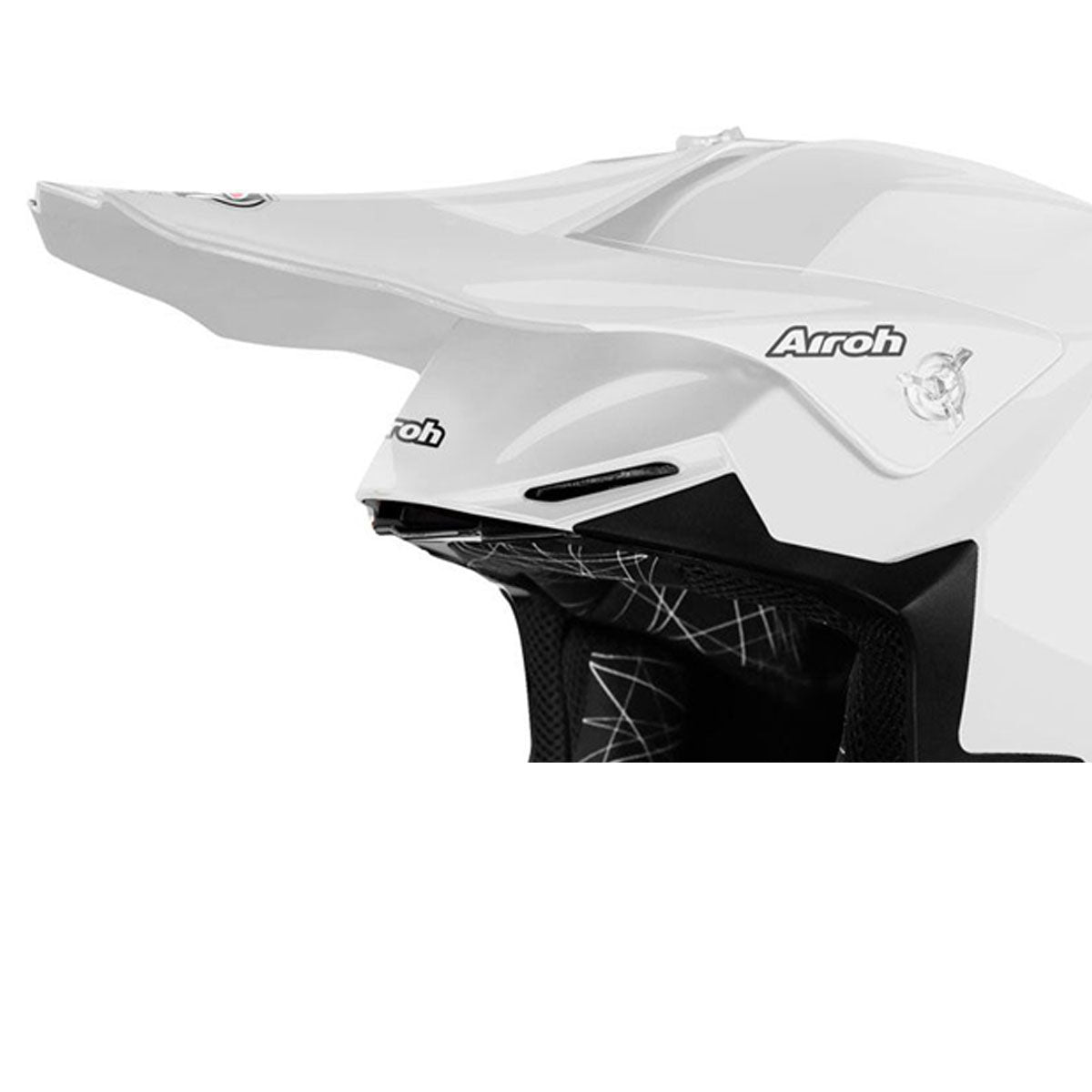 Airoh Peak For Twist White Motorcycle Helmet - Lightweight & Durable for Street Riding & Racing