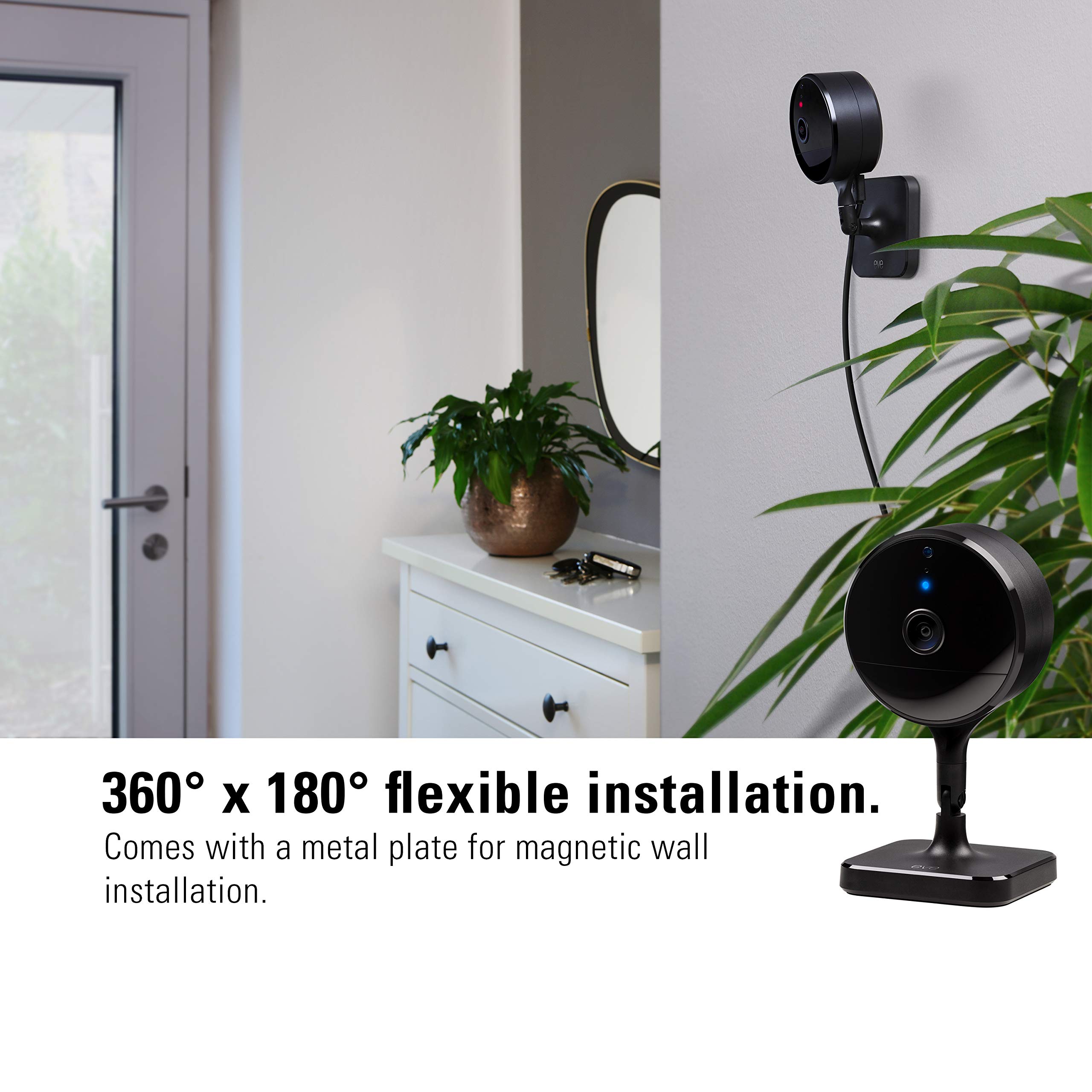 Eve Cam - Apple HomeKit Secure Indoor Camera with Motion Sensor, 2-Way Audio & Night Vision | Home Security Monitoring for iPhone, iPad & Apple Watch | Perfect for Baby, Pet & Home Surveillance