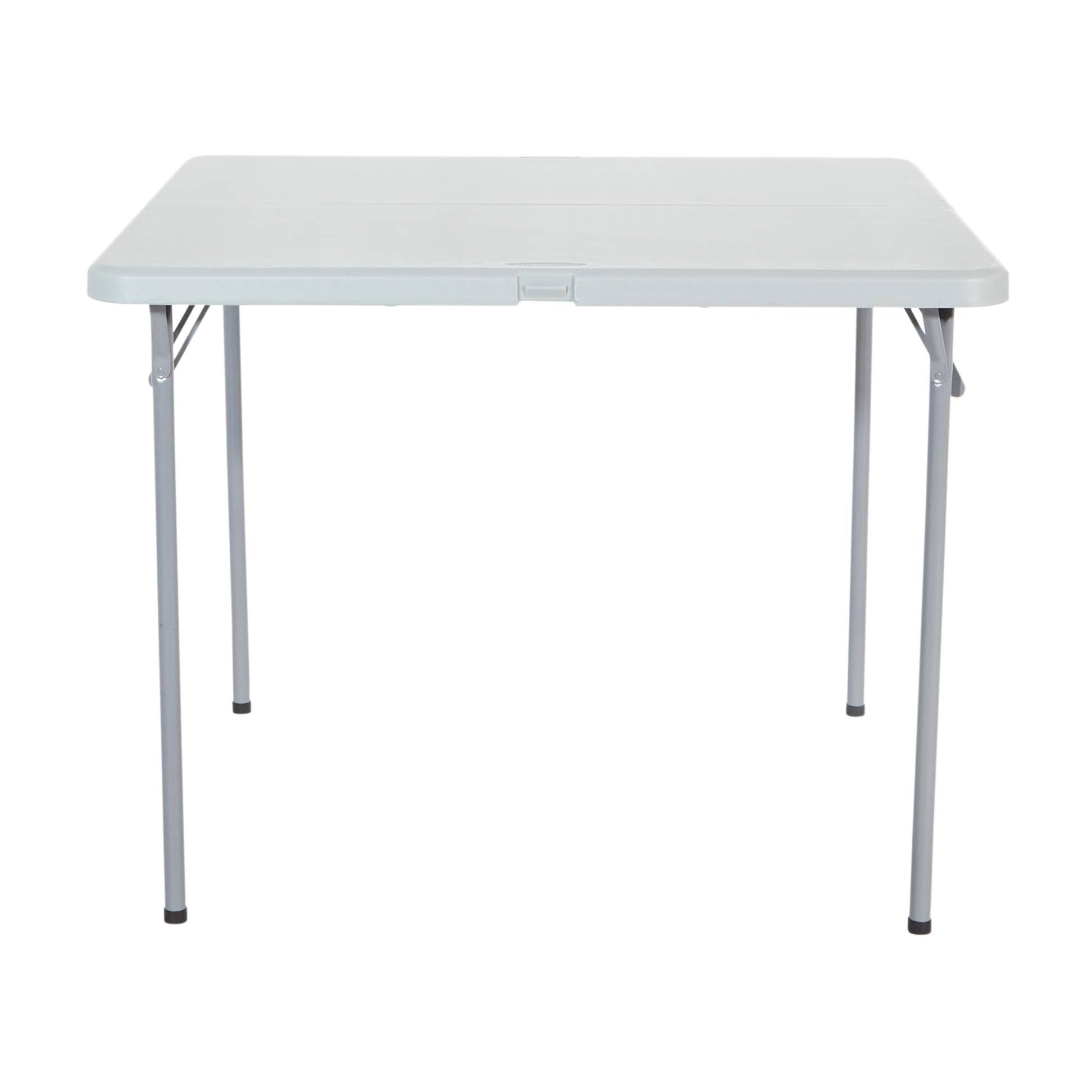 Office Star Resin 5-Piece Folding Square Table and Chair Set in Light Grey - Perfect for Outdoor Patio, Picnics, and Small Space Dining