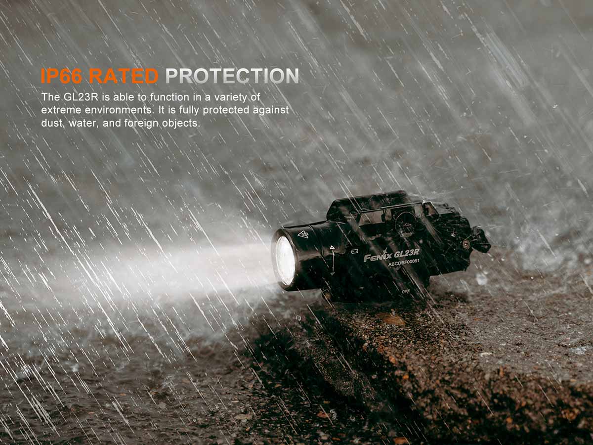 Fenix GL23R Rechargeable Tactical Flashlight for Pistols & Rifles - 800 Lumens Weapon Light with Long Battery Life - Perfect for Hunting, Home Defense & Outdoor Adventures
