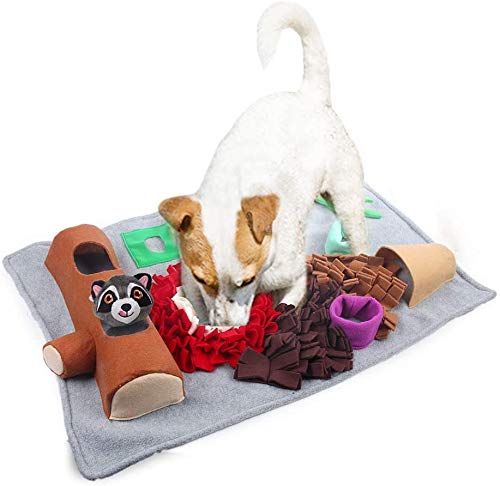 All for Paws Slow Feeder Dog Mat - Interactive Snuffle Puzzle Mat for Nosework Training & Mental Stimulation - Perfect for Fast Eaters & Treat Dispensing (Blue, Large)