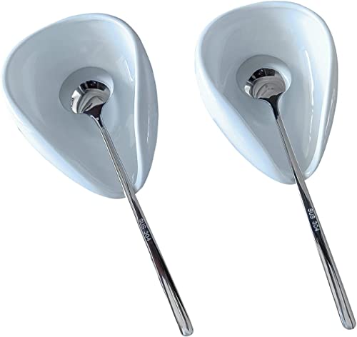 2 Sliver spoon+2 Spoon rest
