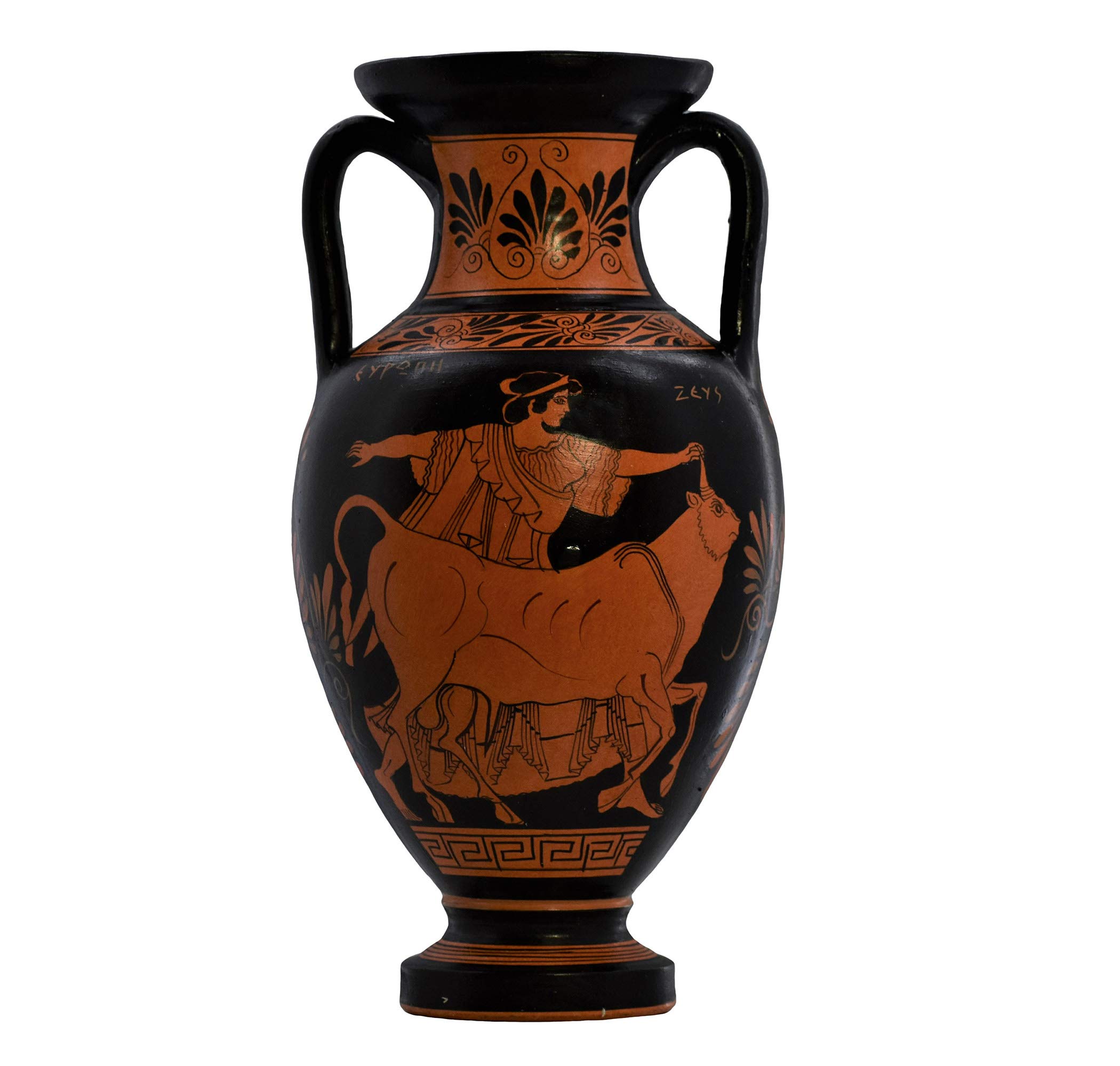 Ancient Greek Pottery - Europa and Zeus Bull Mythological Vase, Handmade Ceramic Art for Home Decor, Greek Mythology Lovers Gift, Perfect for History Enthusiasts & Museum-Quality Display
