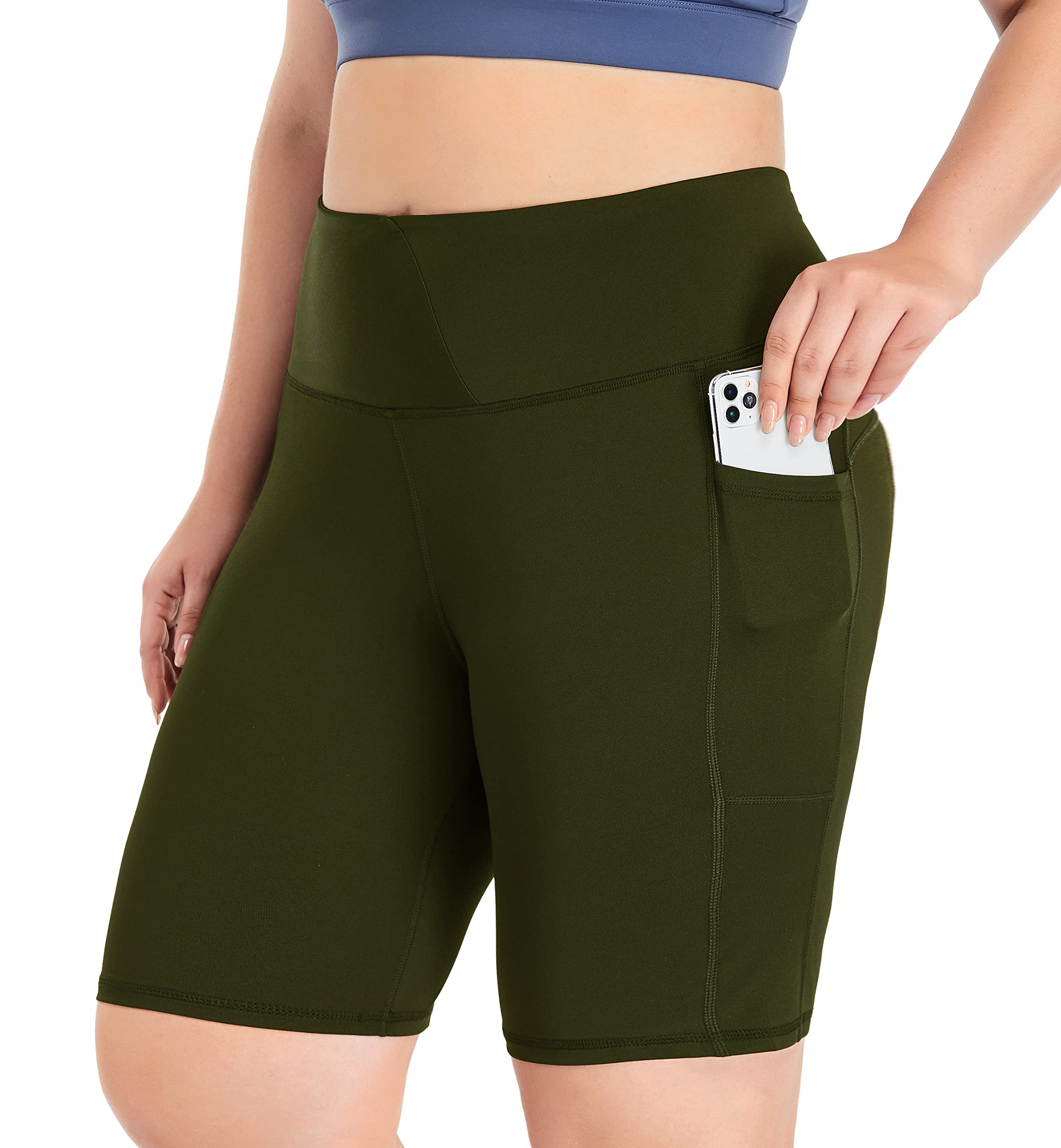 ZERDOCEAN Women's Plus Size High Waist Biker Shorts - 8