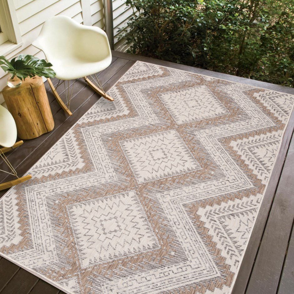 Premium Polypropylene Ivory Sand Rug - Indoor/Outdoor Durable & Waterproof - Perfect for Patio, Deck, Living Room & Bedroom