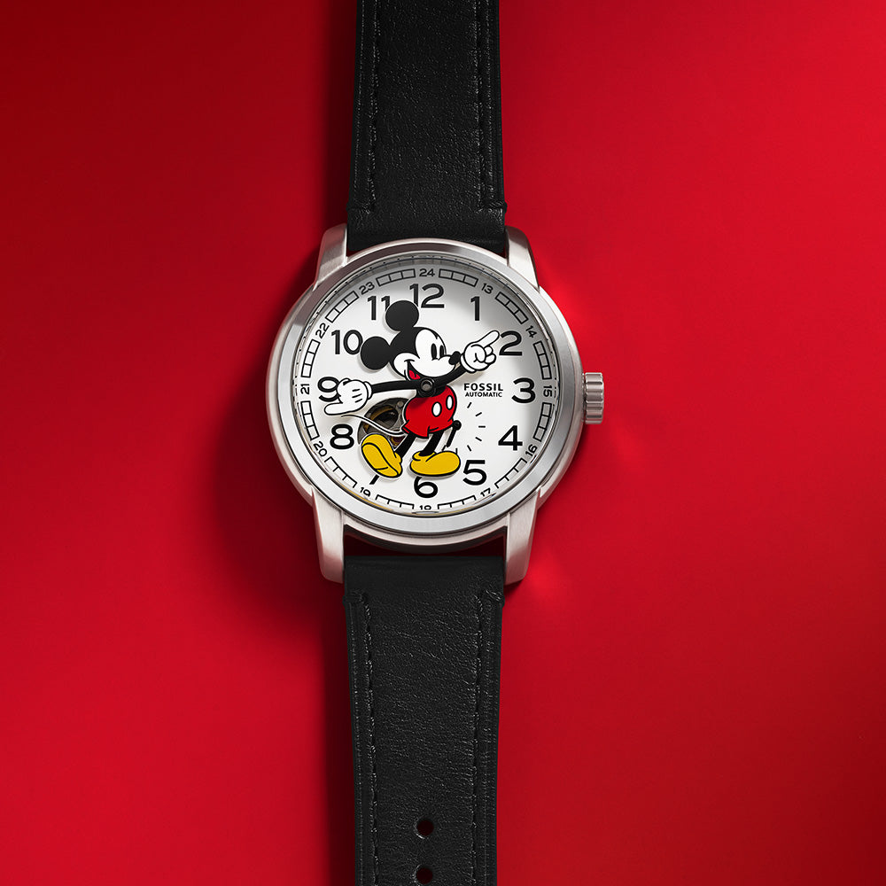 Fossil SE1111 Open Heart Mickey Automatic Watch - 100th Disney Anniversary Limited Edition - Perfect for Collectors & Disney Fans