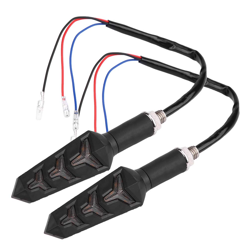 Aramox Universal Y-Shaped Amber LED Turn Signal Lights for Motorcycles - Pair of Waterproof Indicator Lamps for Enhanced Visibility (Ideal for Cruisers, Sport Bikes & Custom Motorcycles)