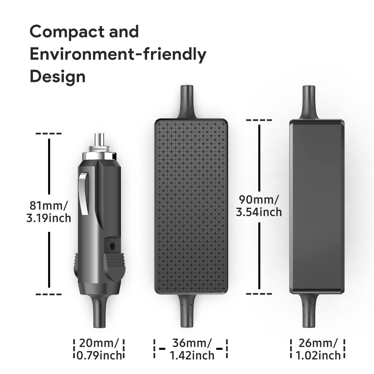 100W Universal Car Charger 12V-24V DC Power Adapter - Compatible with Lenovo, HP, Dell, Acer, Asus, MSI Laptops & LG, Sony, Samsung TVs - Ideal for Road Trips, Camping & Mobile Office Power Supply