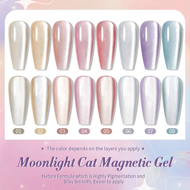 Born Pretty Moonlight Cat Eye Magnetic Gel Polish - Long Lasting Nail Polish for Gel Manicures at Home, Perfect for Parties, Weddings & Special Occasions