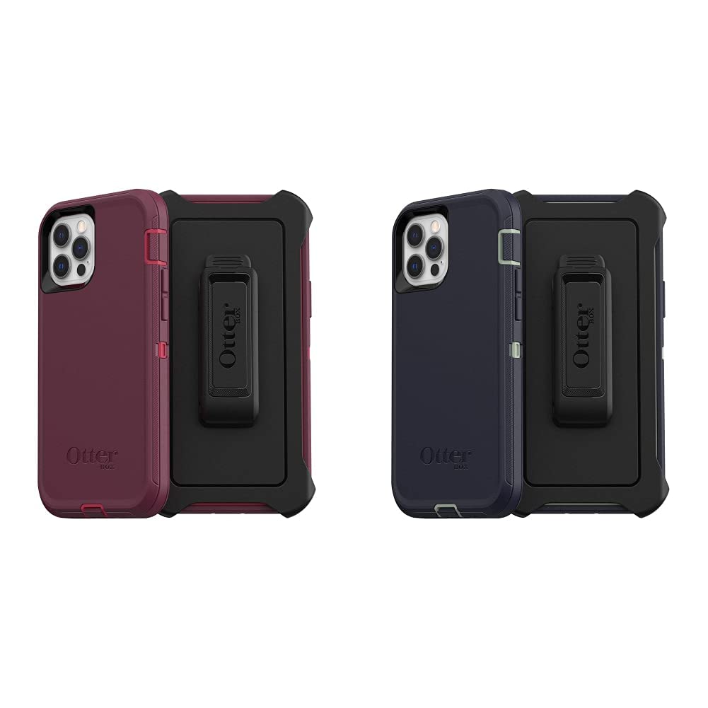 OtterBox Defender Series Screenless Edition Case for iPhone 12 & iPhone 12 Pro - Berry Potion (Raspberry) | Heavy Duty Protection, Drop Proof & Slim Design | Perfect for Outdoor Activities, Work & Everyday Use