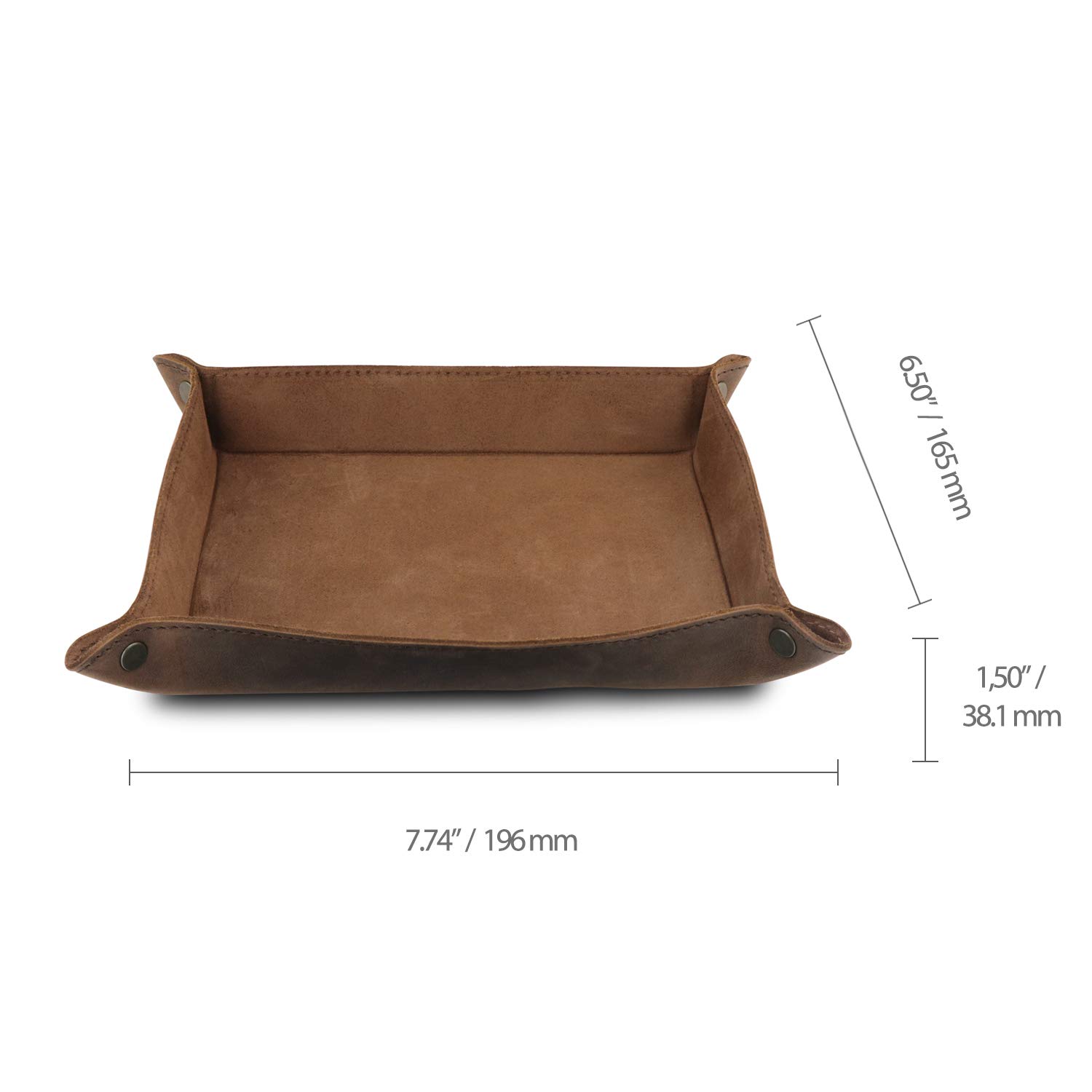 Premium Genuine Leather Desk Organizer Tray - Lightweight Water-Resistant Storage Box for Wallets, Watches, Keys, Phones & Office Supplies | Perfect for Home, Office & Travel Organization
