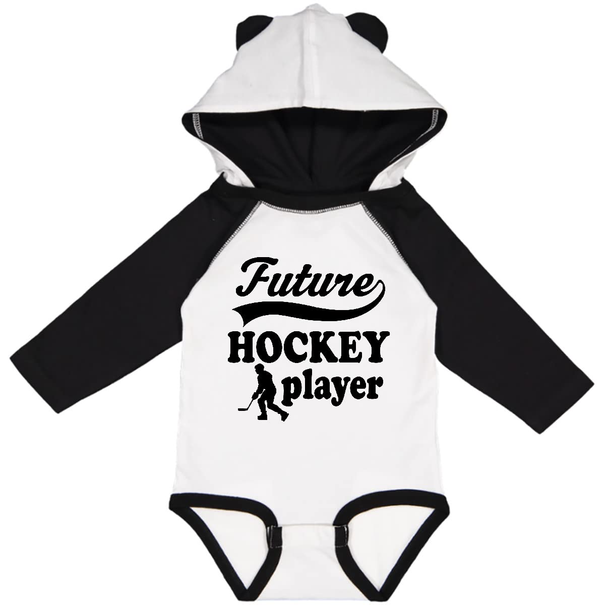 Inktastic Future Hockey Player Baby Boy Long Sleeve Creeper - Adorable Hockey-Themed Bodysuit for Newborns & Infants - Perfect for Game Day, Photo Shoots & Playtime