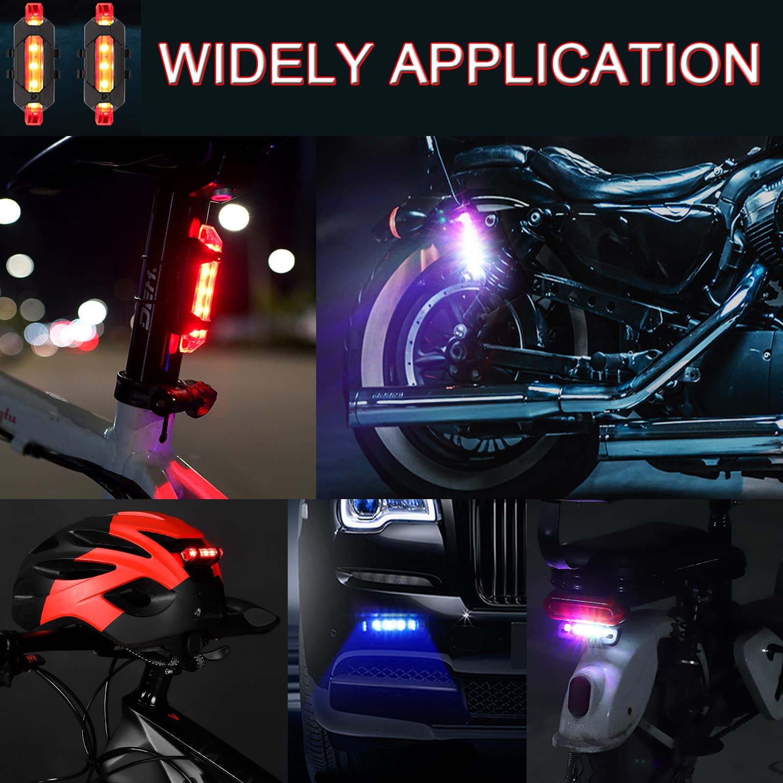 2 Pack USB Rechargeable LED Bike Tail Lights - Waterproof Bicycle Rear Safety Light with 4 Bright Modes for Night Cycling | Perfect for Men, Women & Kids on Road, MTB, Commuting and Outdoor Adventures