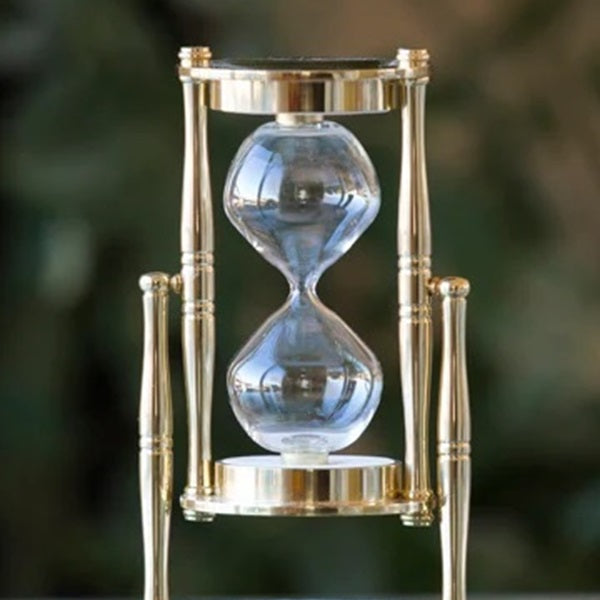 Elegant Green Marble & Brass Rotating Hourglass - 30-Minute Sand Timer for Home Office Decor, Meditation, and Productivity Booster | Perfect Desk Accessory for Stress Relief & Time Management